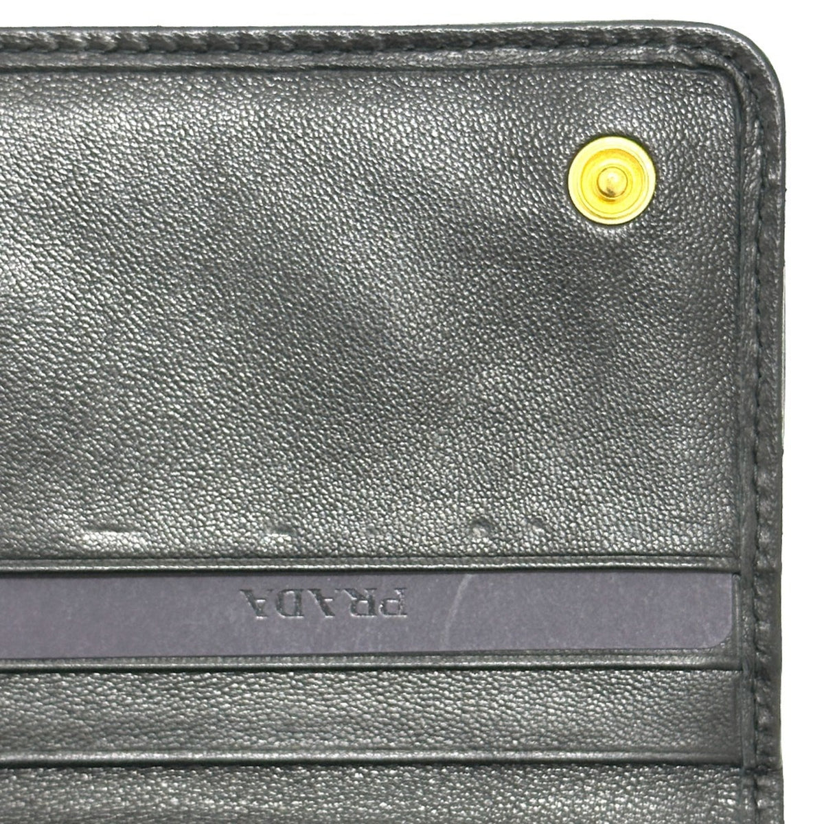 Prada Black Leather Long Wallet (Bi-Fold) (Pre-Owned)