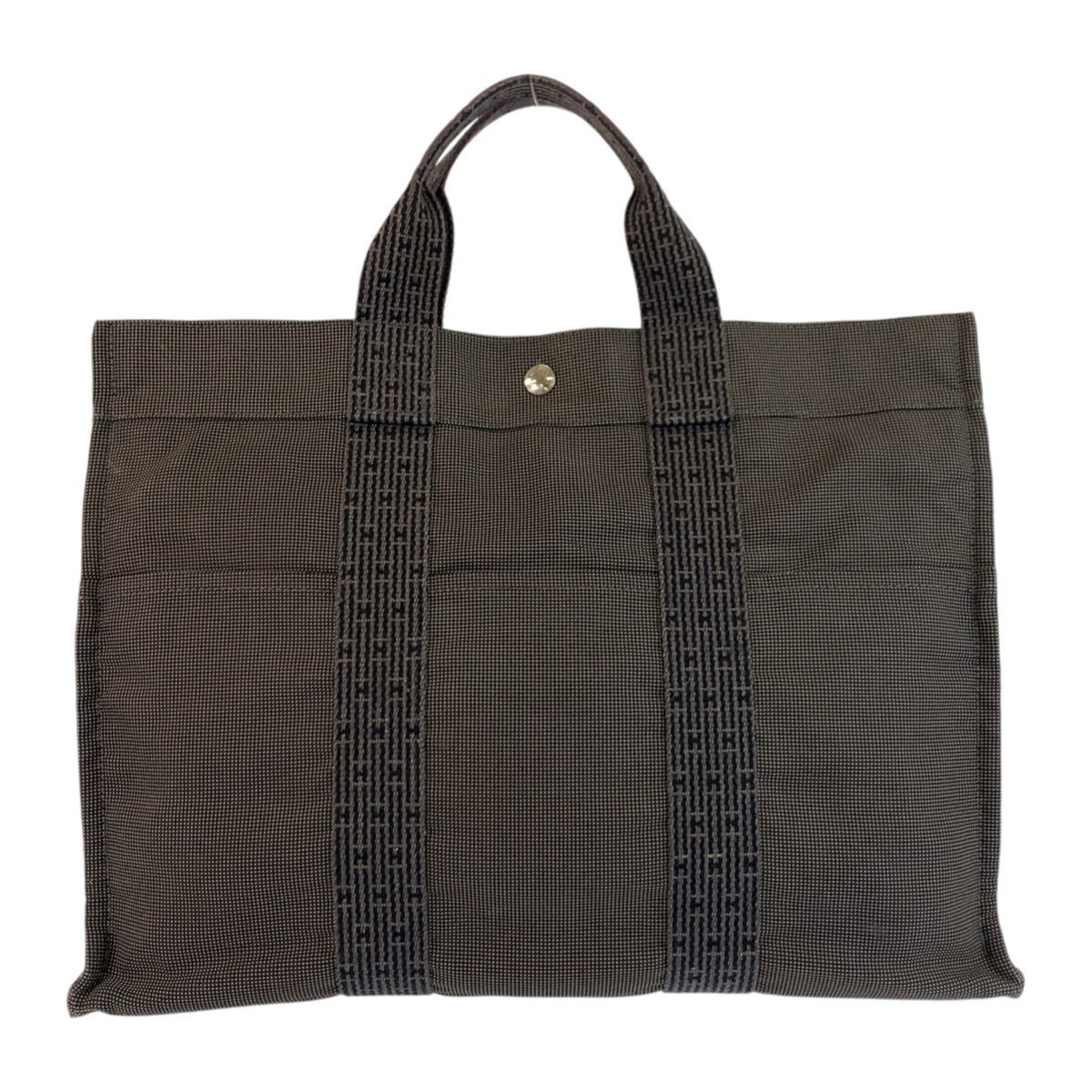 Hermes Gray Polyester Polyamide Handbag Tote Bag (Pre-Owned)