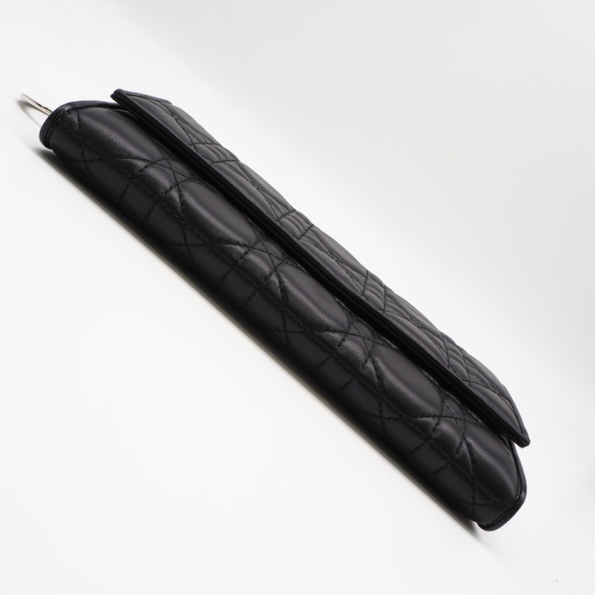 Christian Dior Black Leather Chain/Shoulder Wallet (Pre-Owned)