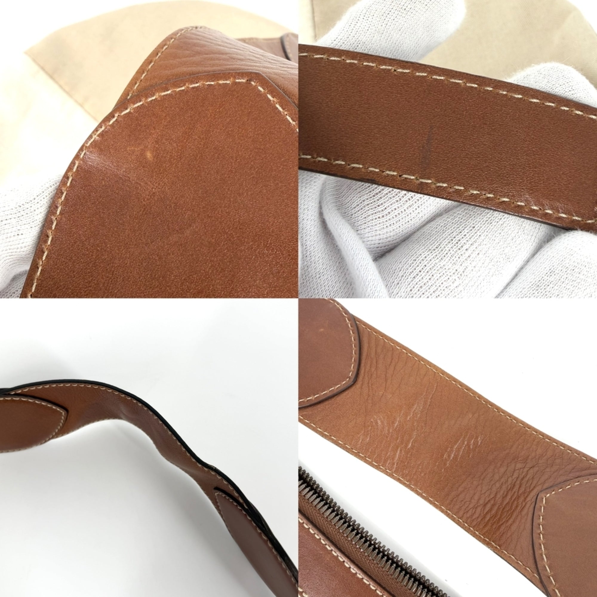 Gucci Beige Beige Brown Brown White Canvas Leather Shoulder Bag (Pre-Owned)
