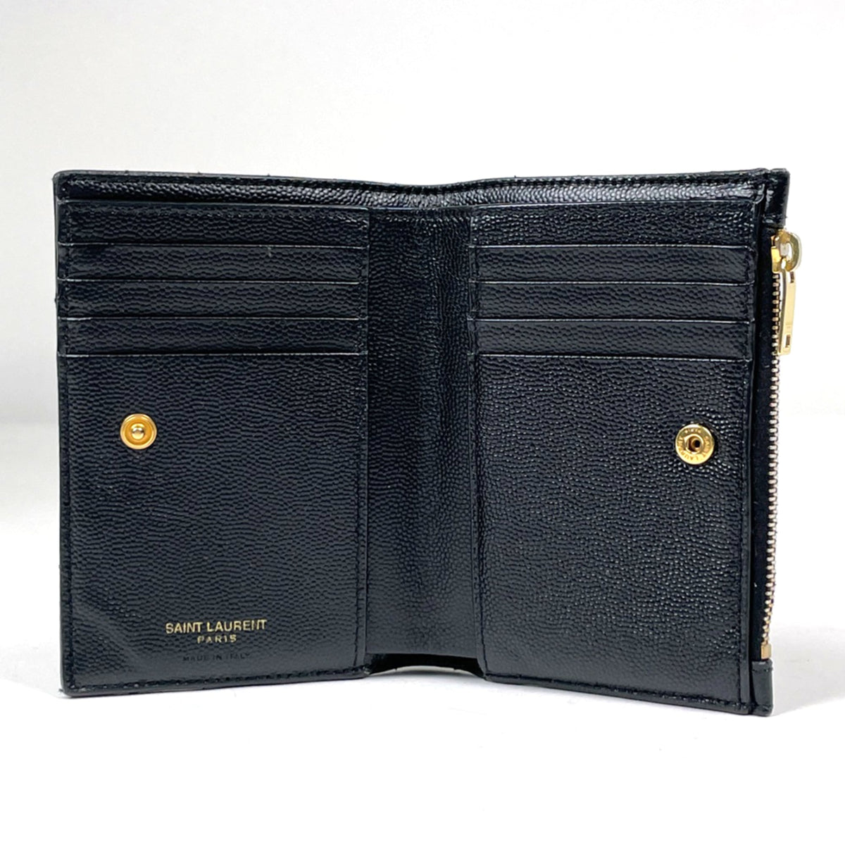 Yves Saint Laurent Black Leather Wallet (Bi-Fold) (Pre-Owned)