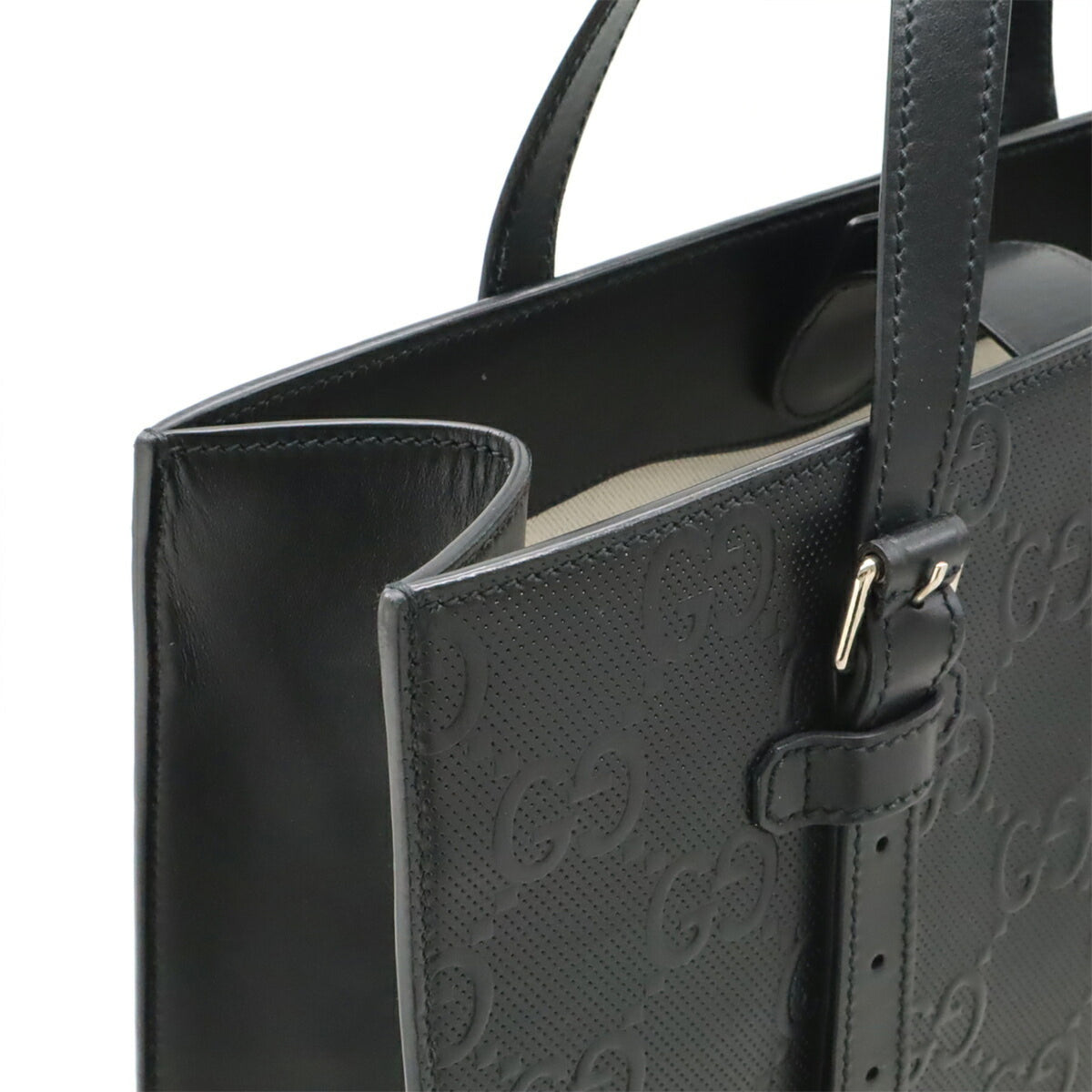 Gucci Black Leather Tote Bag (Pre-Owned)