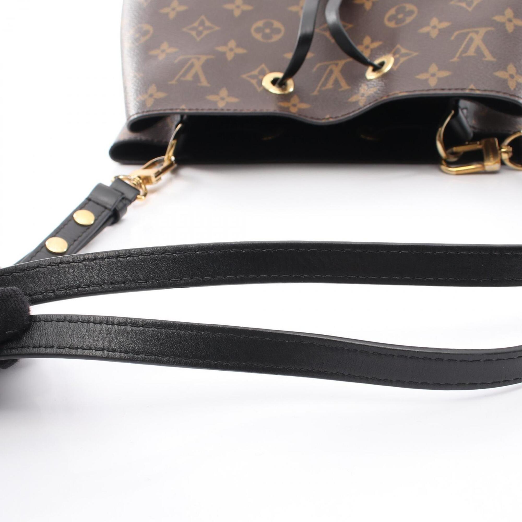 Louis Vuitton Black Brown Noir Coated Canvas Leather Monogram Handbag Shoulder Bag (Pre-Owned)
