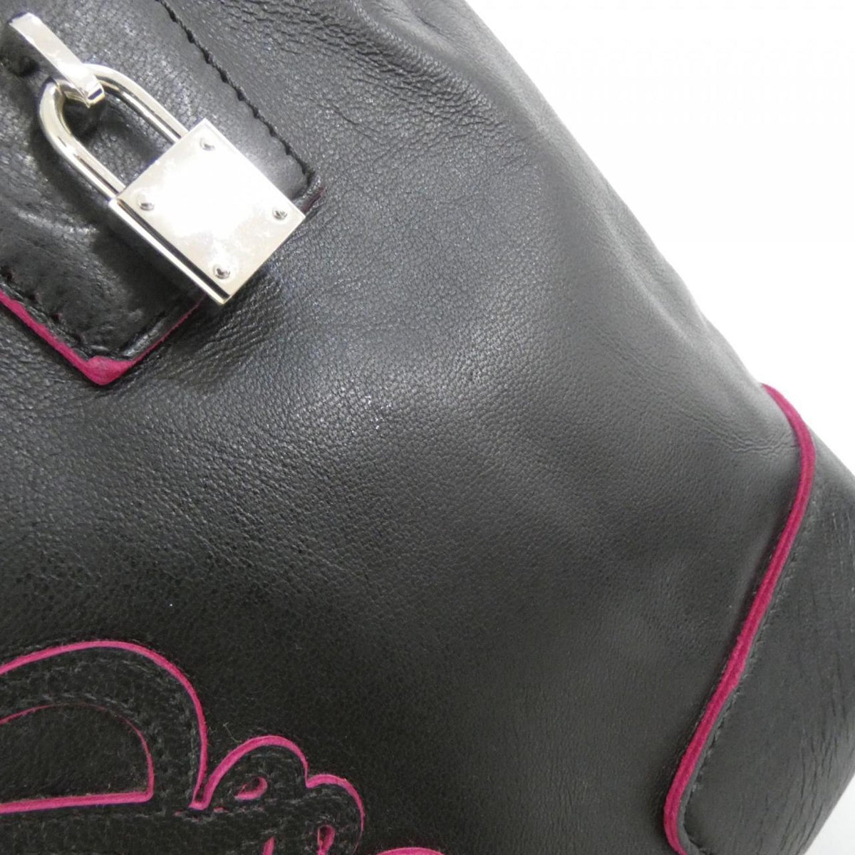 Loewe Amazona Black Pink Leather Handbag (Pre-Owned)
