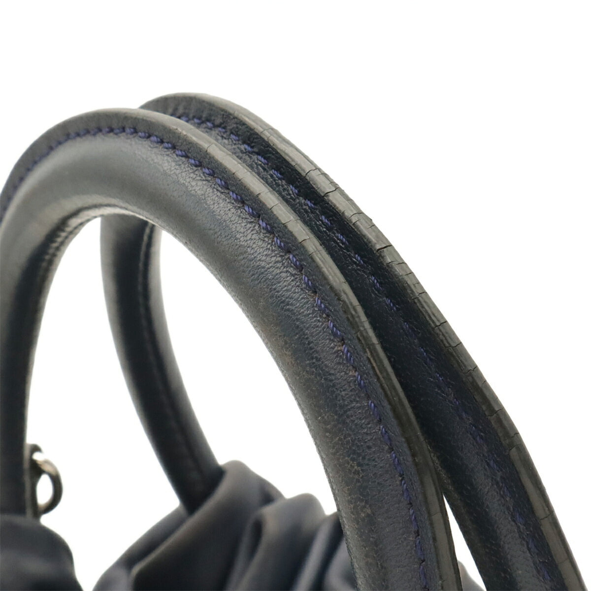 Loewe Navy Leather Handbag Shoulder Bag (Pre-Owned)