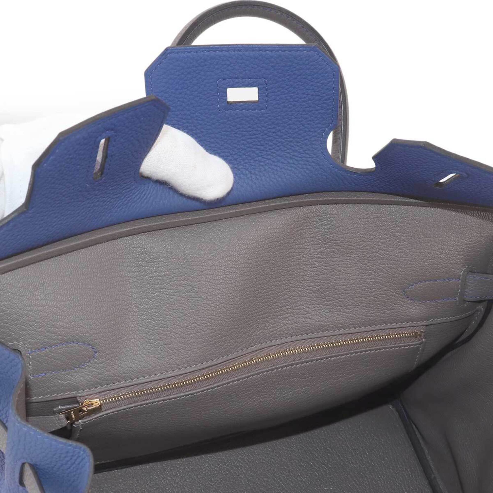 Hermes Birkin Blue Electric Etain Togo Leather Handbag (Pre-Owned)