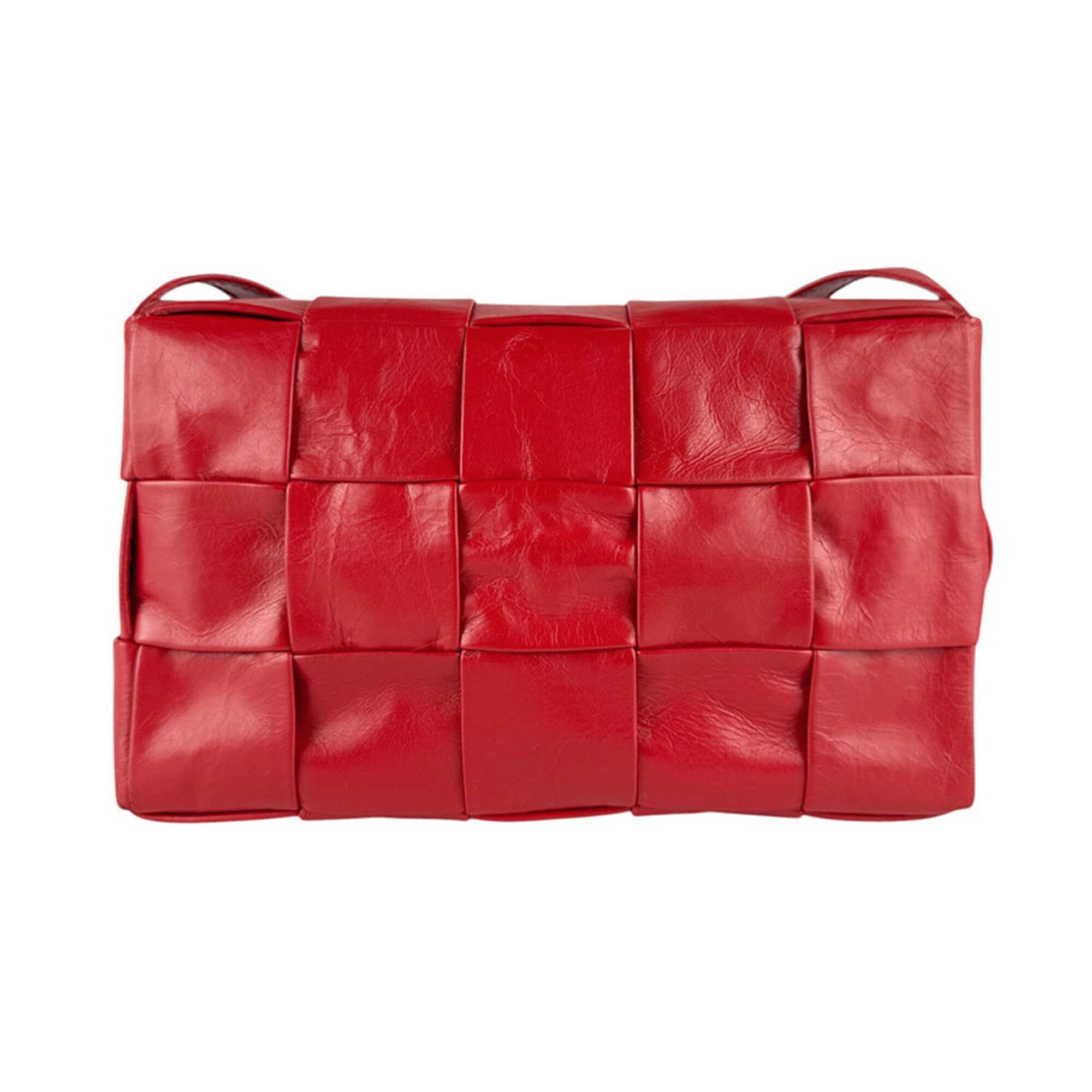 Bottega Veneta Red Color Leather Shoulder Bag (Pre-Owned)