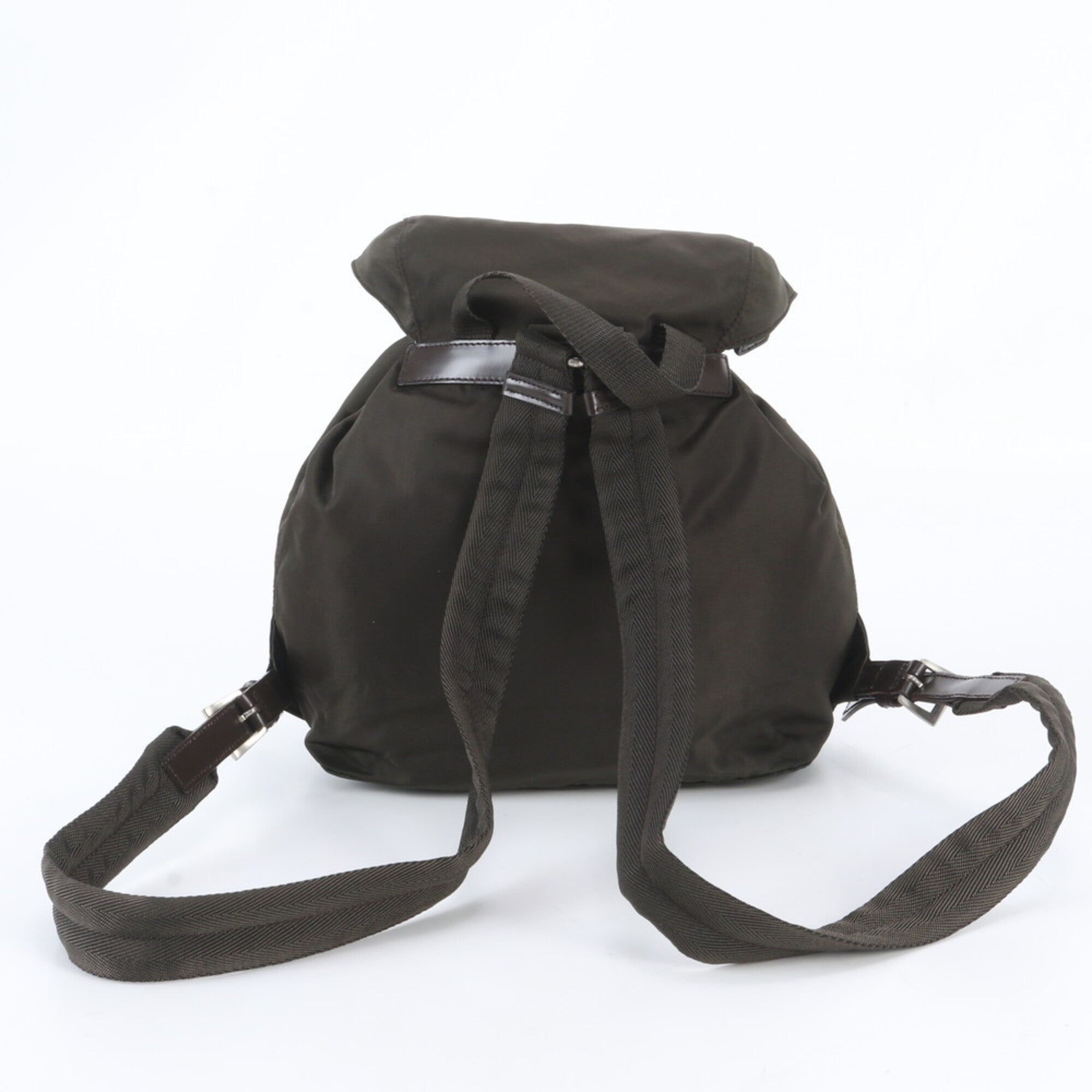 Prada Green Khaki Nylon Leather Backpack (Pre-Owned)