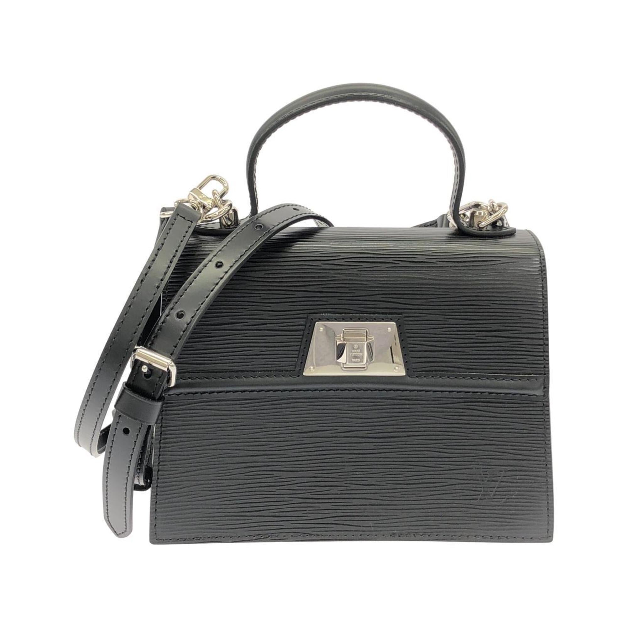 Louis Vuitton Black Leather Handbag (Pre-Owned)