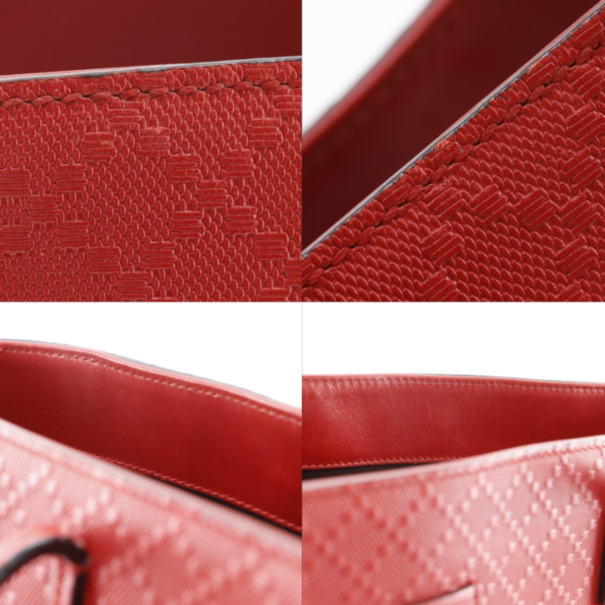 Gucci Red Color Leather Tote Bag (Pre-Owned)