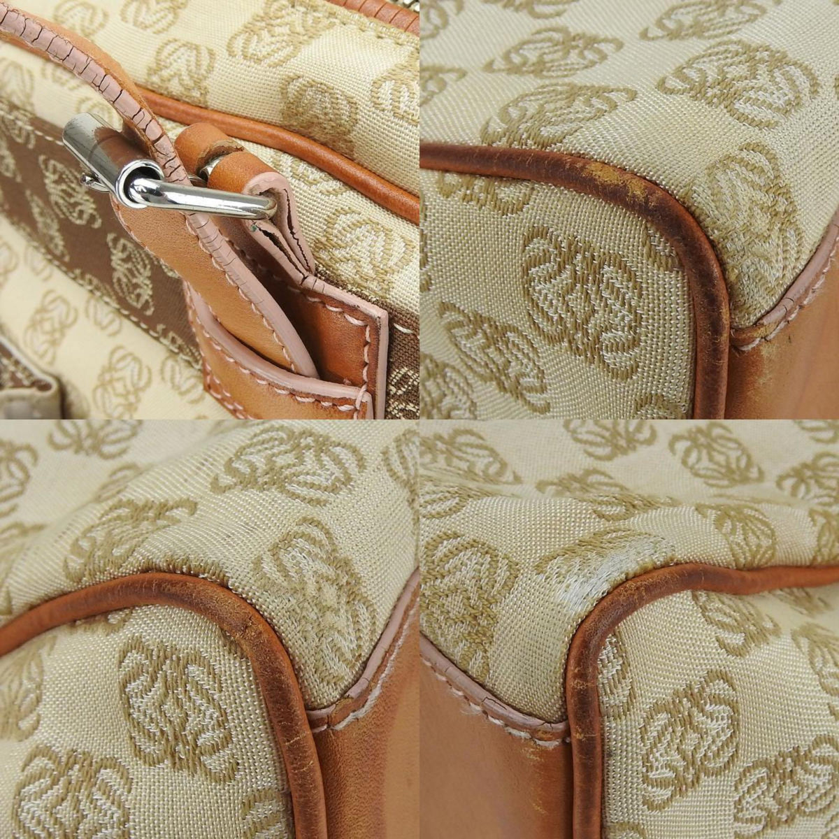 Loewe Beige Brown Canvas Leather Tote Bag (Pre-Owned)