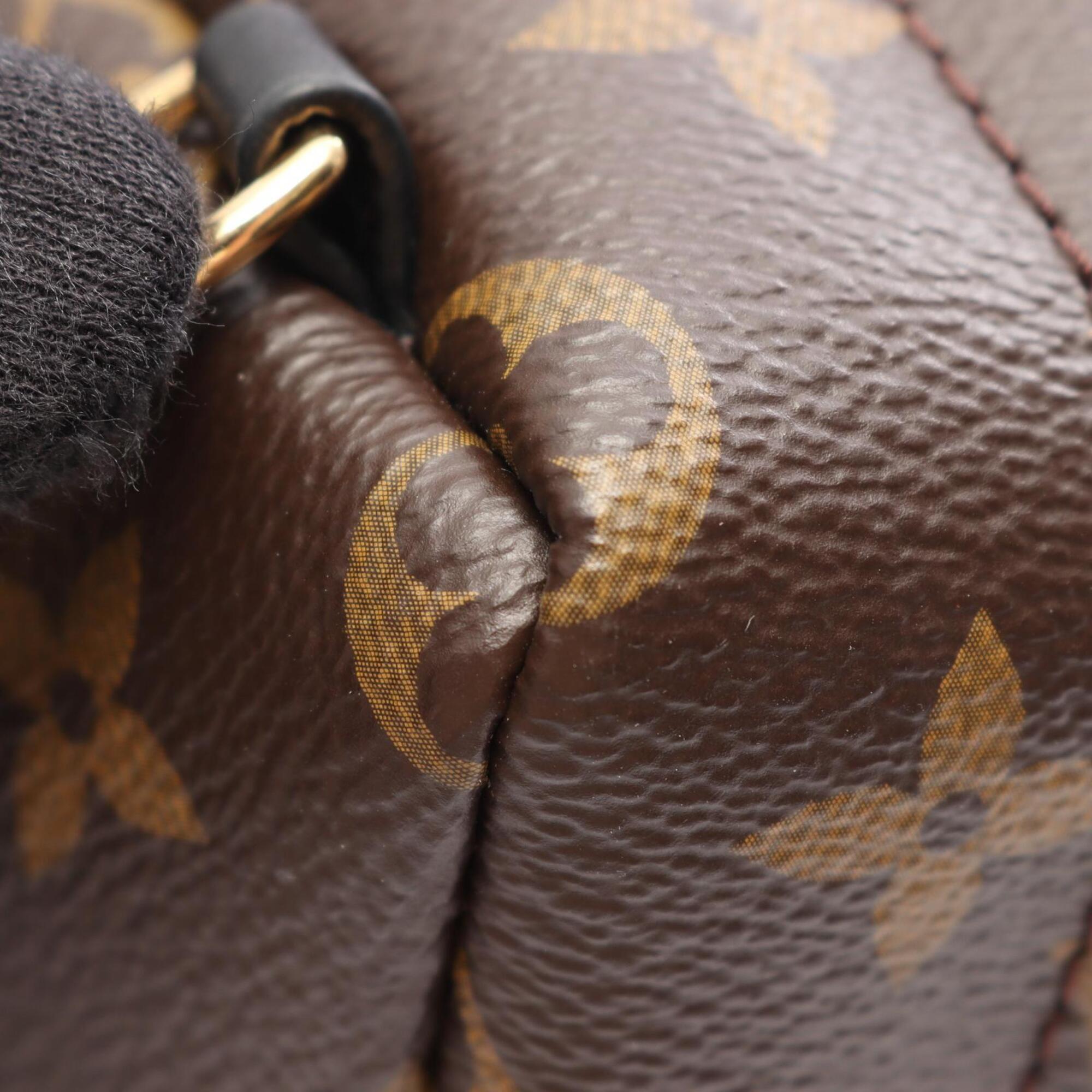 Louis Vuitton Black Brown Monogram Monogram Leather Backpack (Pre-Owned)