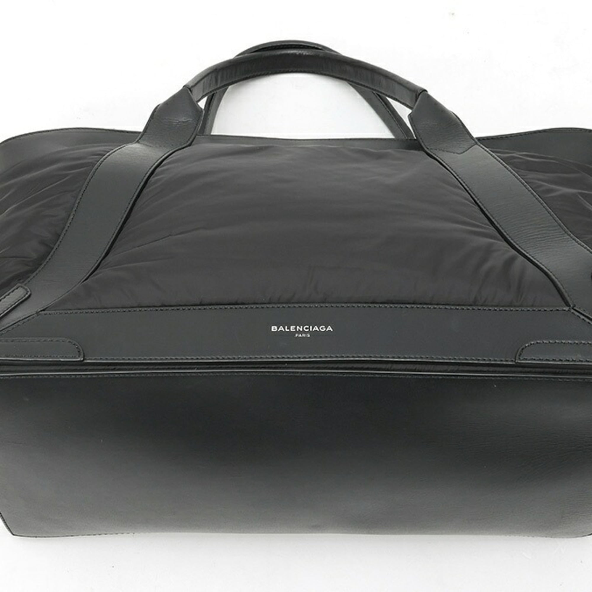 Balenciaga Black Nylon Leather Tote Bag (Pre-Owned)