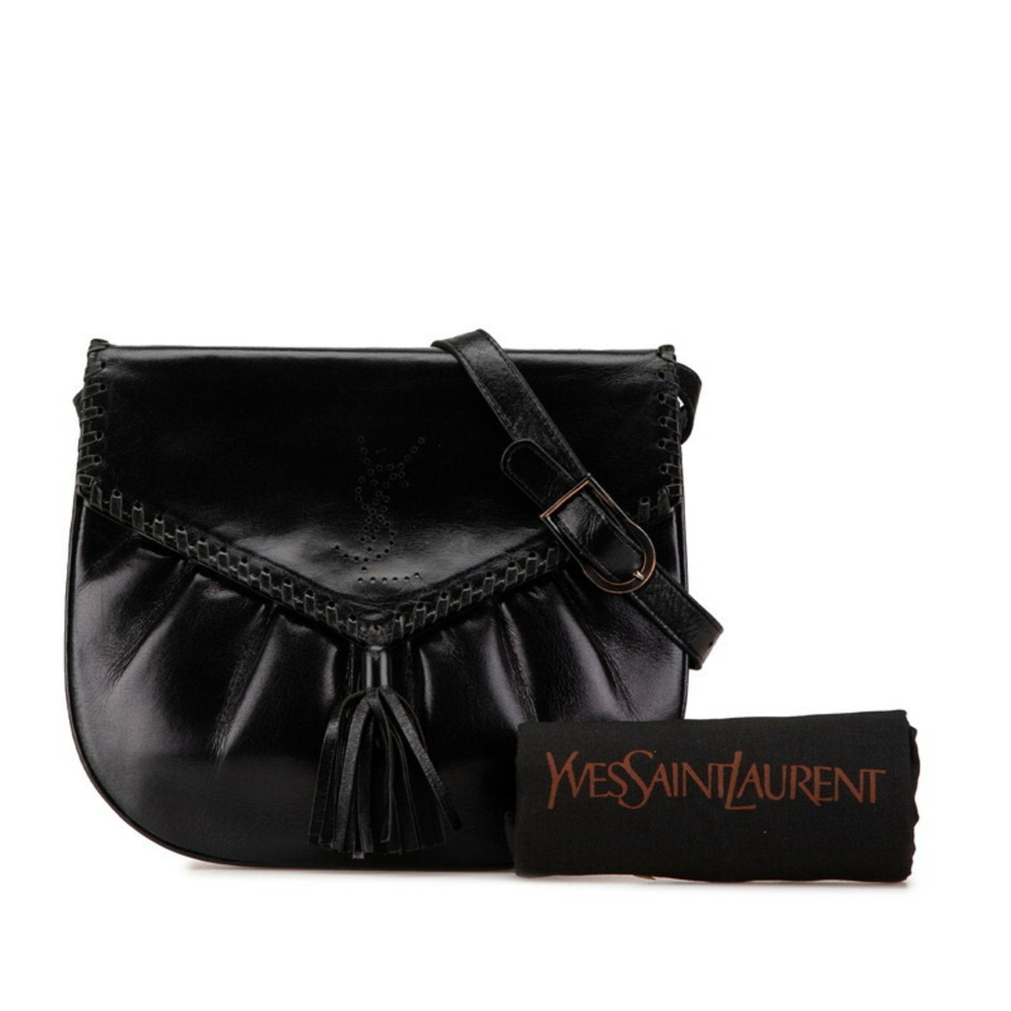 Saint Laurent Black Leather Shoulder Bag (Pre-Owned)