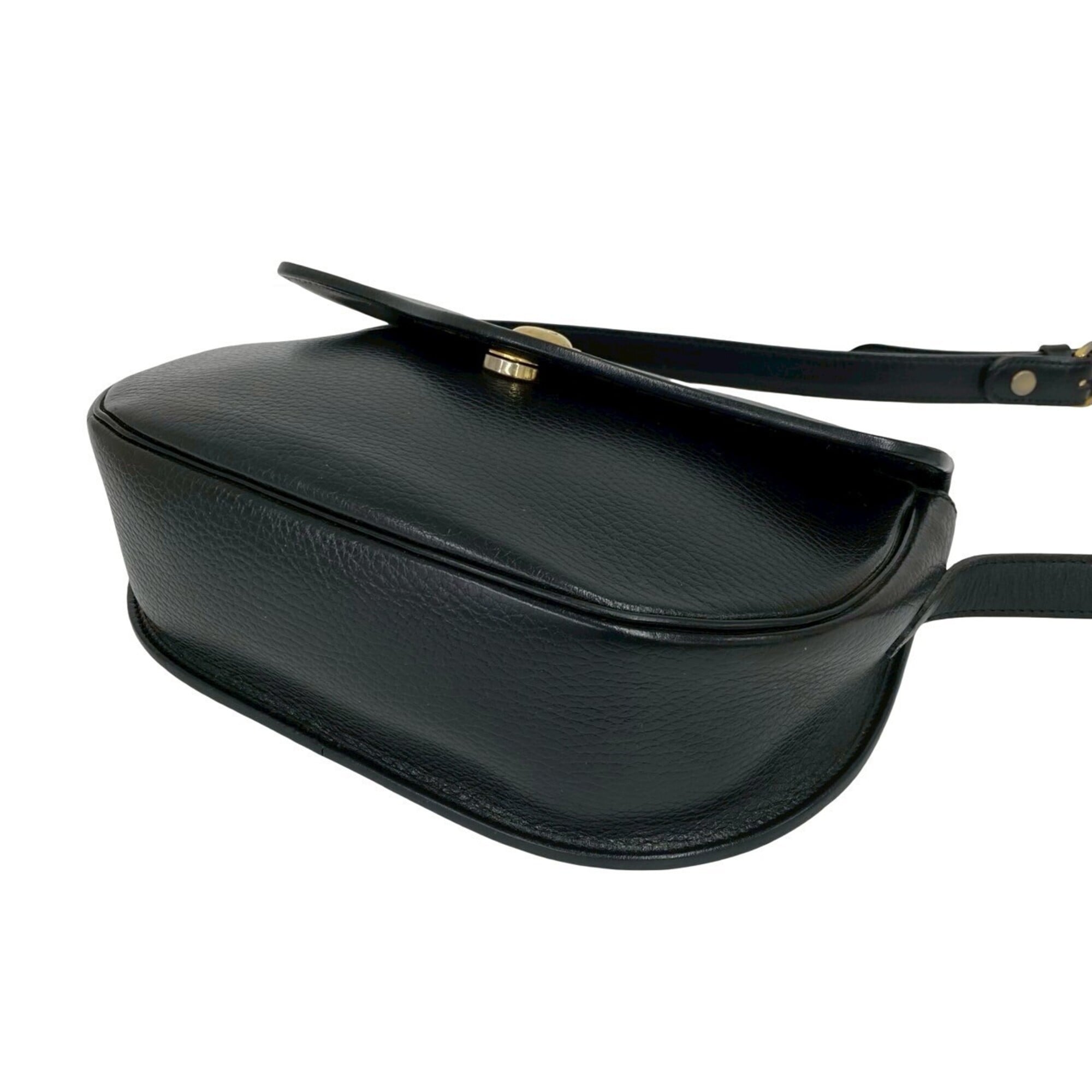 Christian Dior Black Leather Pochette Shoulder Bag (Pre-Owned)