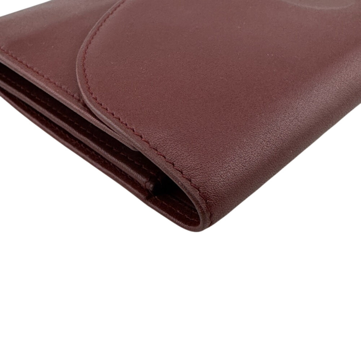 Cartier Must Red Color Leather Long Wallet (Bi-Fold) (Pre-Owned)