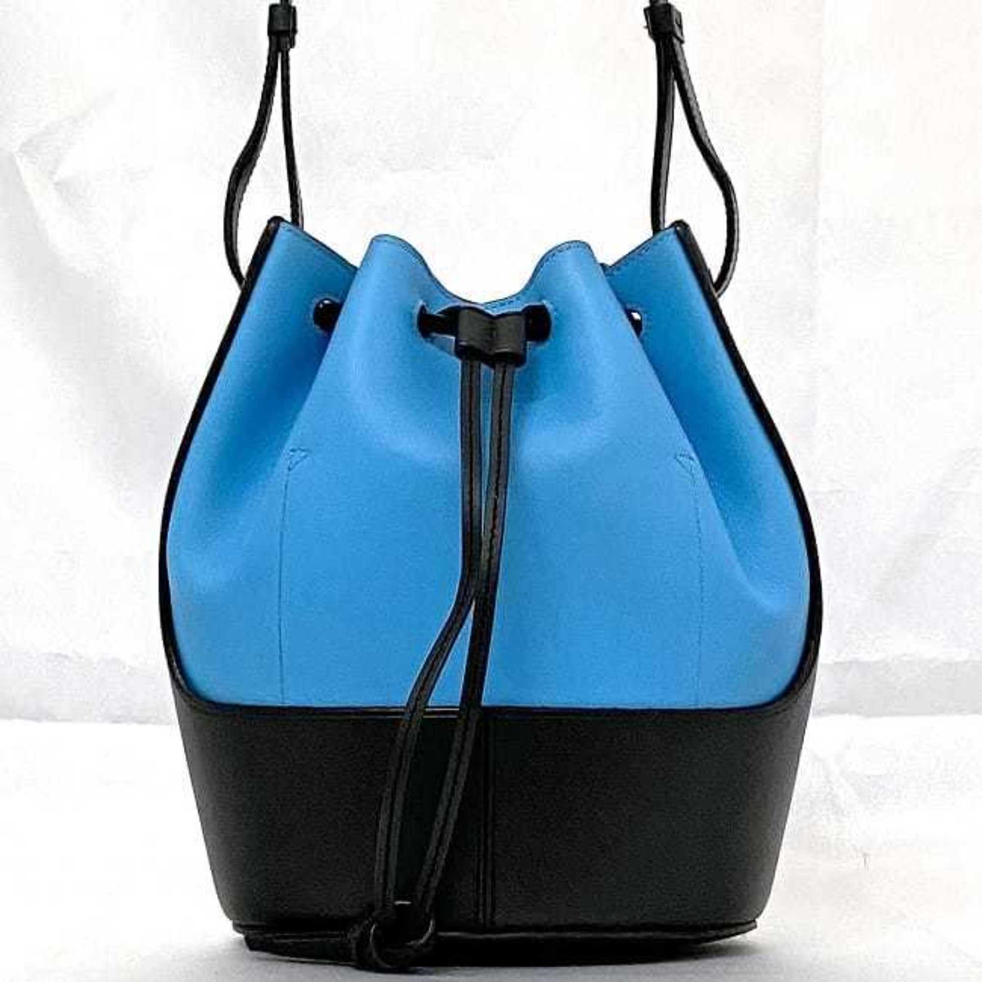 Loewe Black Light Blue Leather Shoulder Bag (Pre-Owned)