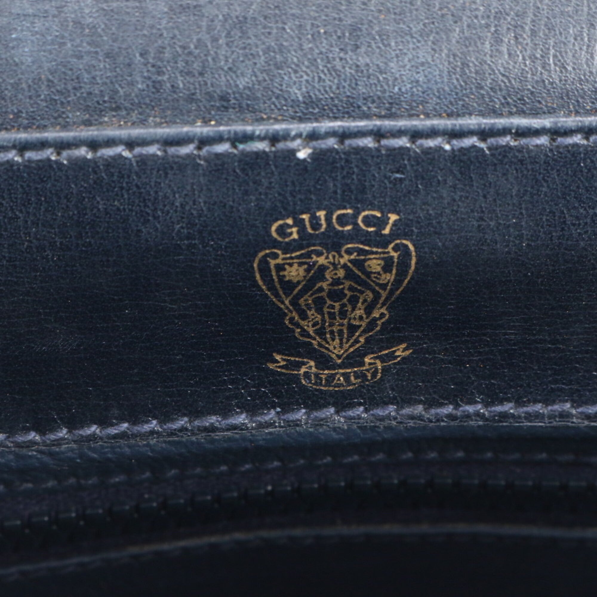 Gucci Microguccissima Navy Leather Canvas Handbag Shoulder Bag (Pre-Owned)