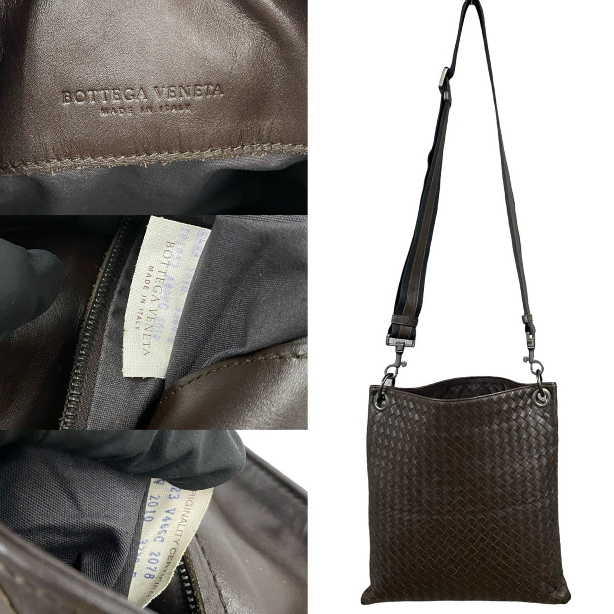 Bottega Veneta Brown Leather Pochette Shoulder Bag (Pre-Owned)