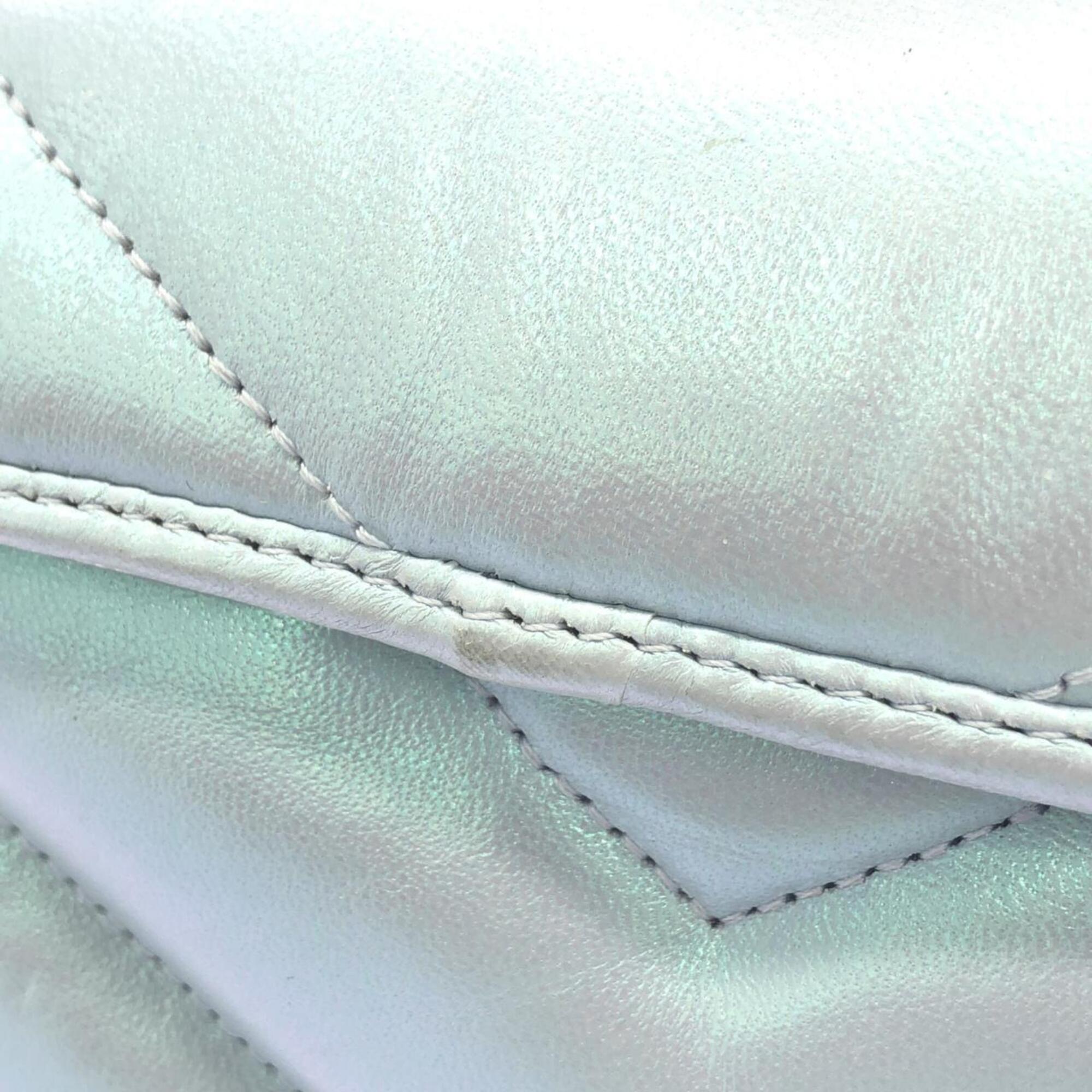 Gucci Blue Light Blue Quilting Leather Shoulder Bag (Pre-Owned)