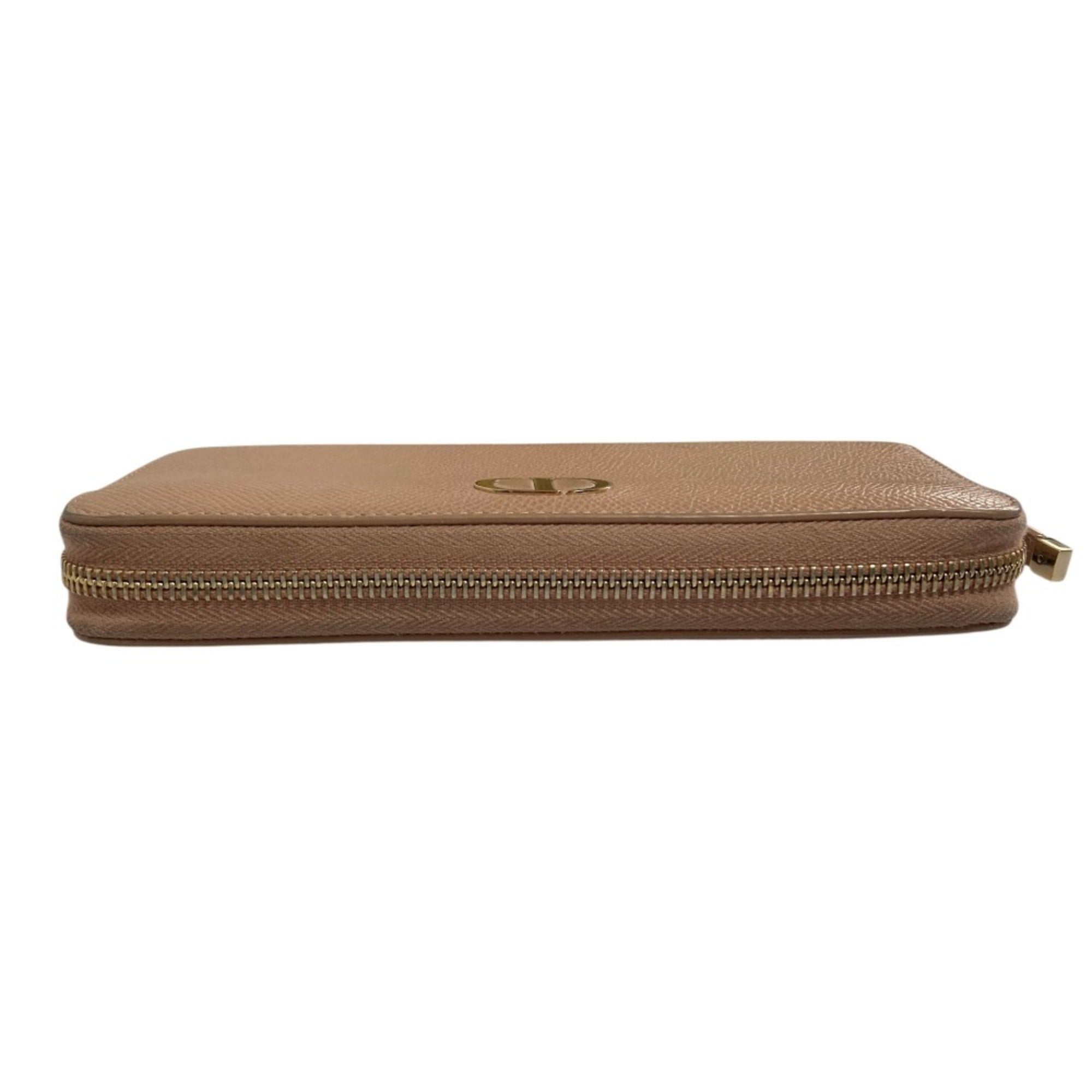 Christian Dior Beige Leather Long Wallet (Bi-Fold) (Pre-Owned)