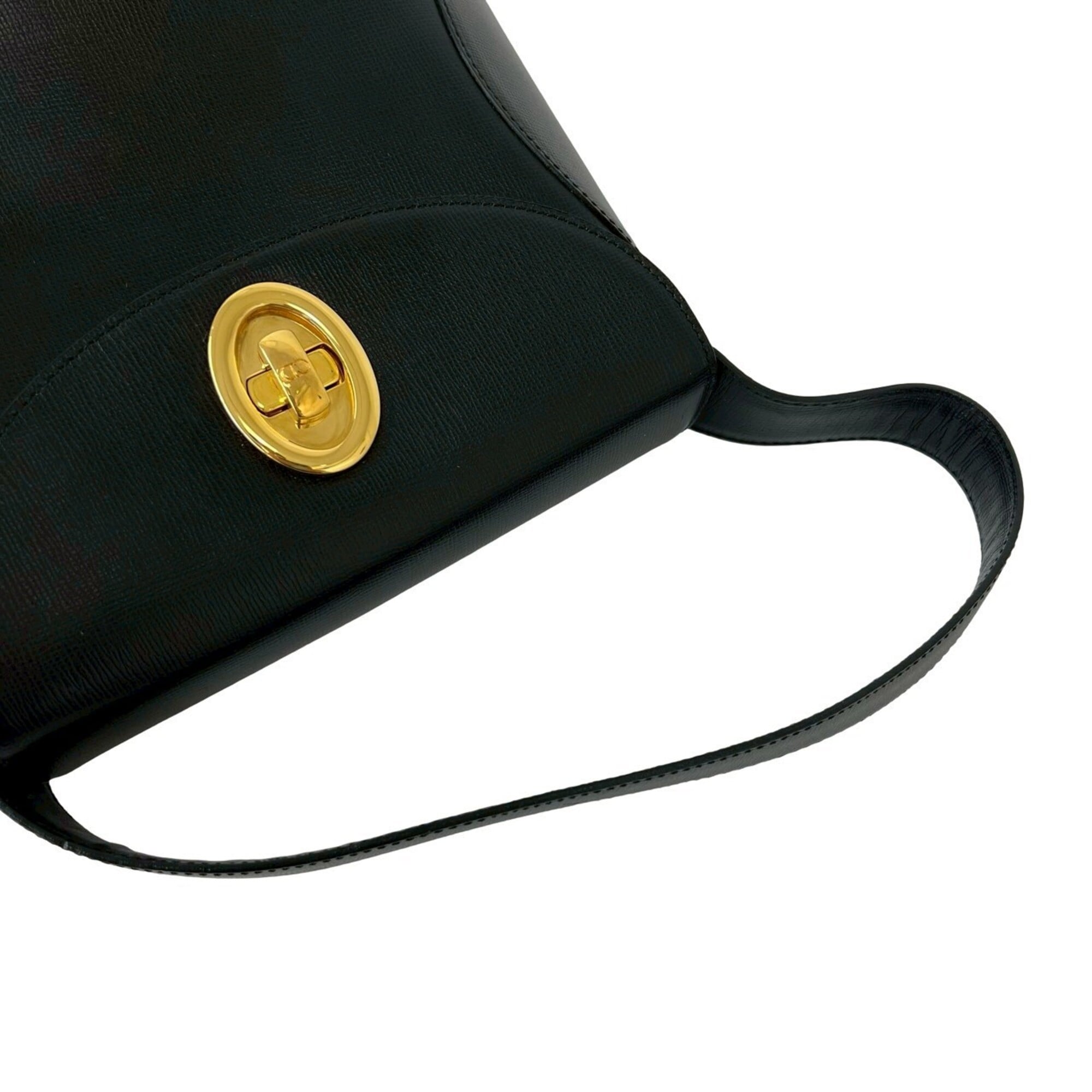 Christian Dior Black Leather Handbag Tote Bag (Pre-Owned)
