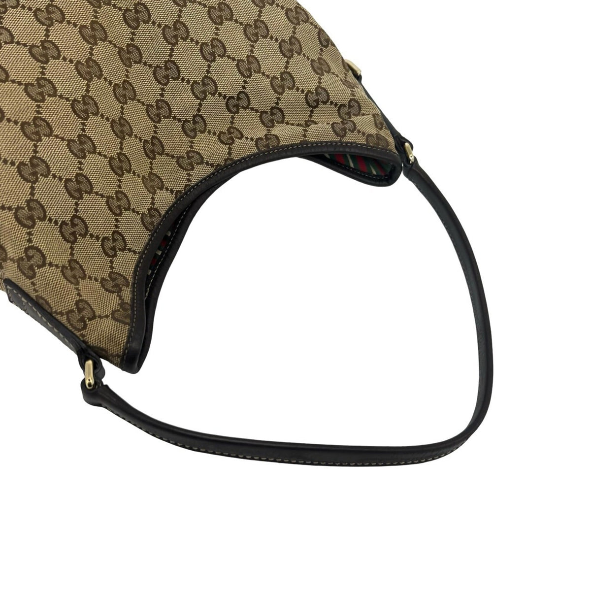 Gucci Brown Canvas Leather Shoulder Bag Tote Bag (Pre-Owned)