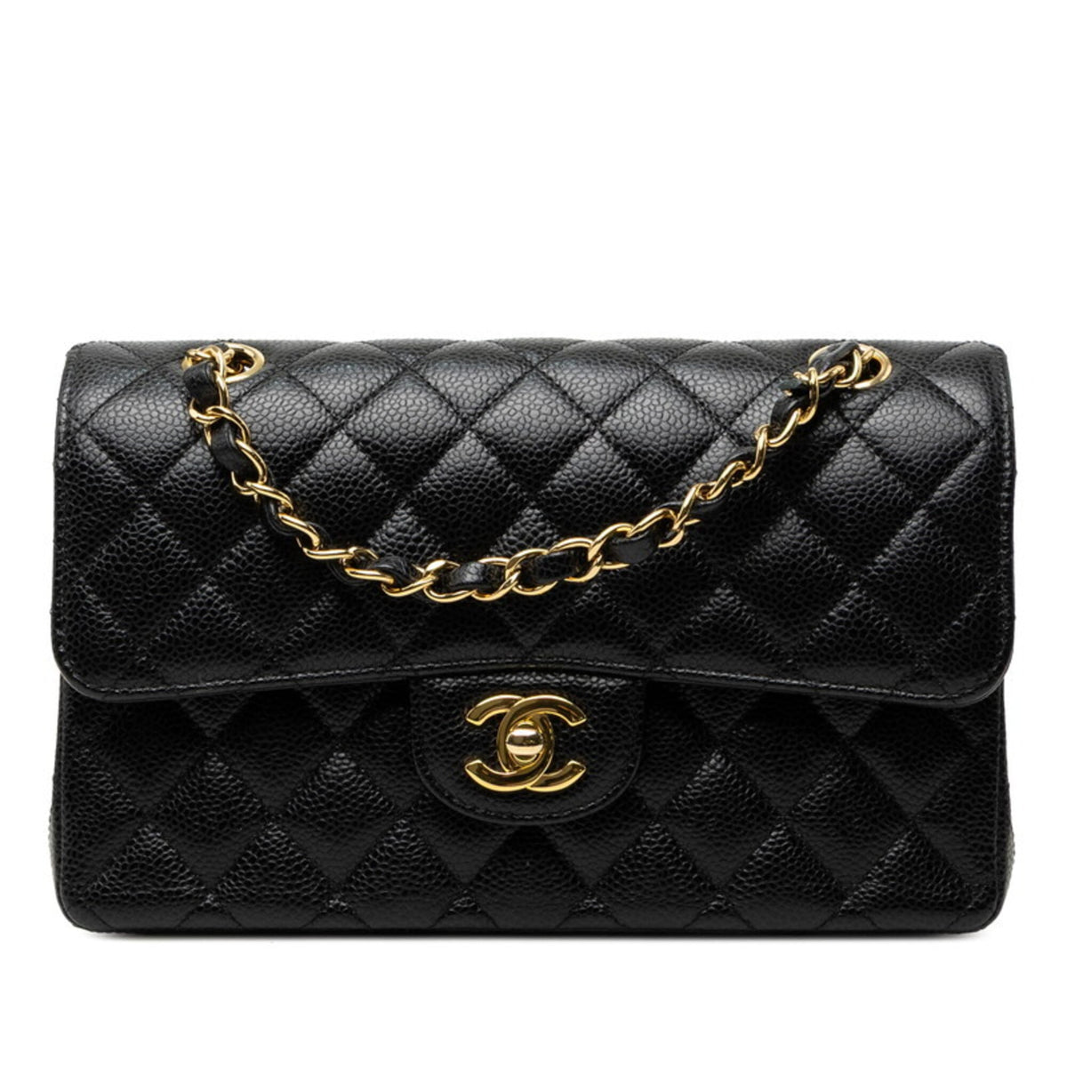 Chanel Black Grained Calfskin Shoulder Bag (Pre-Owned)