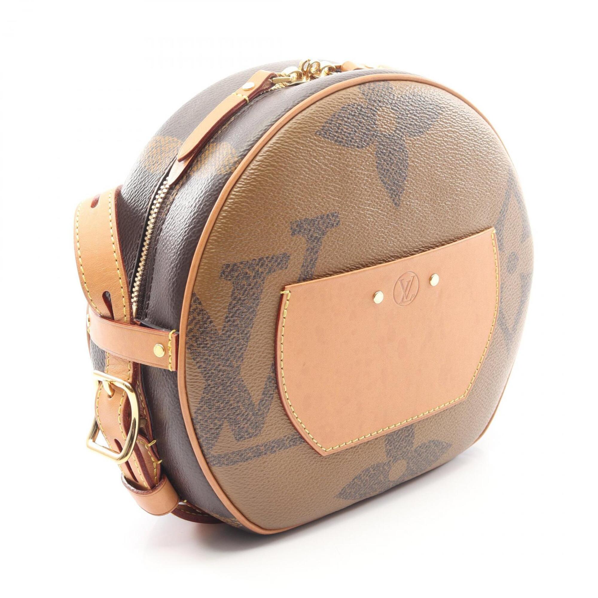 Louis Vuitton Brown Coated Canvas Leather Handbag Shoulder Bag (Pre-Owned)