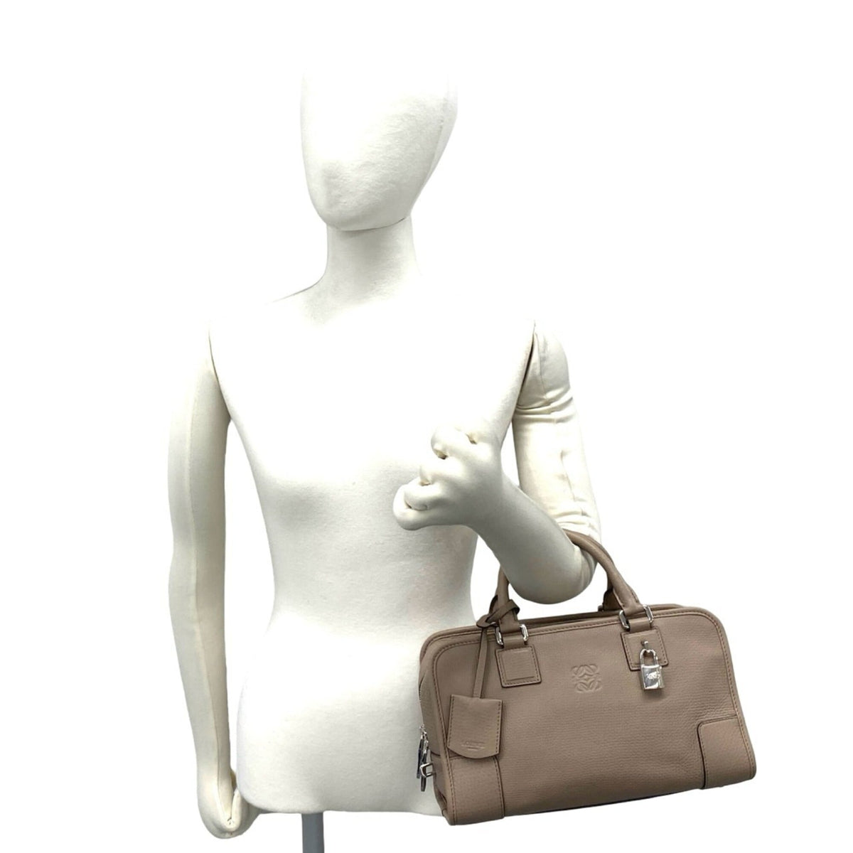 Loewe Beige Leather Boston Bag Handbag (Pre-Owned)