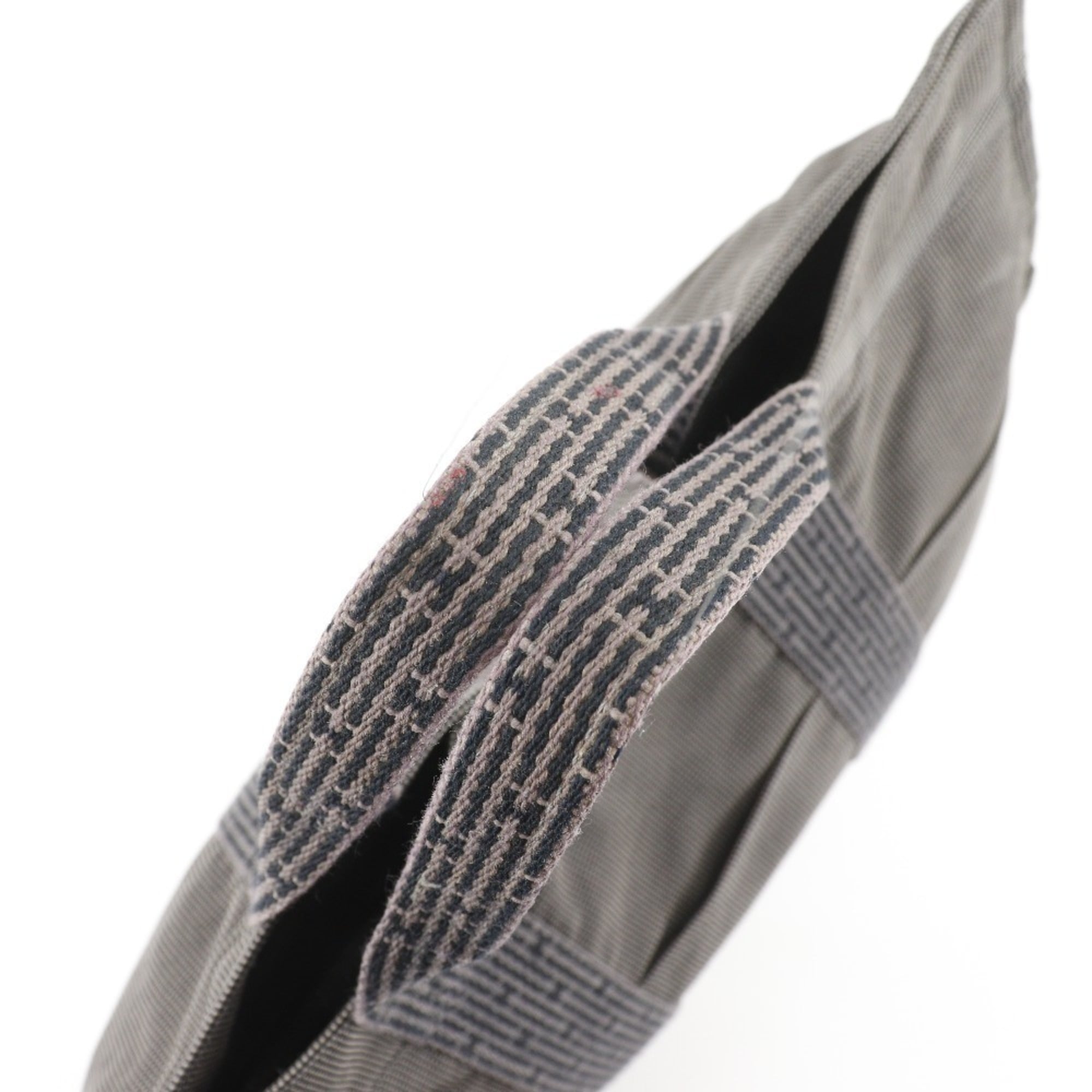 Hermes Gray Nylon Canvas Handbag Tote Bag (Pre-Owned)