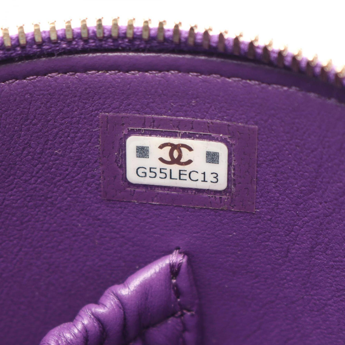 Chanel Purple Leather Handbag Shoulder Bag (Pre-Owned)