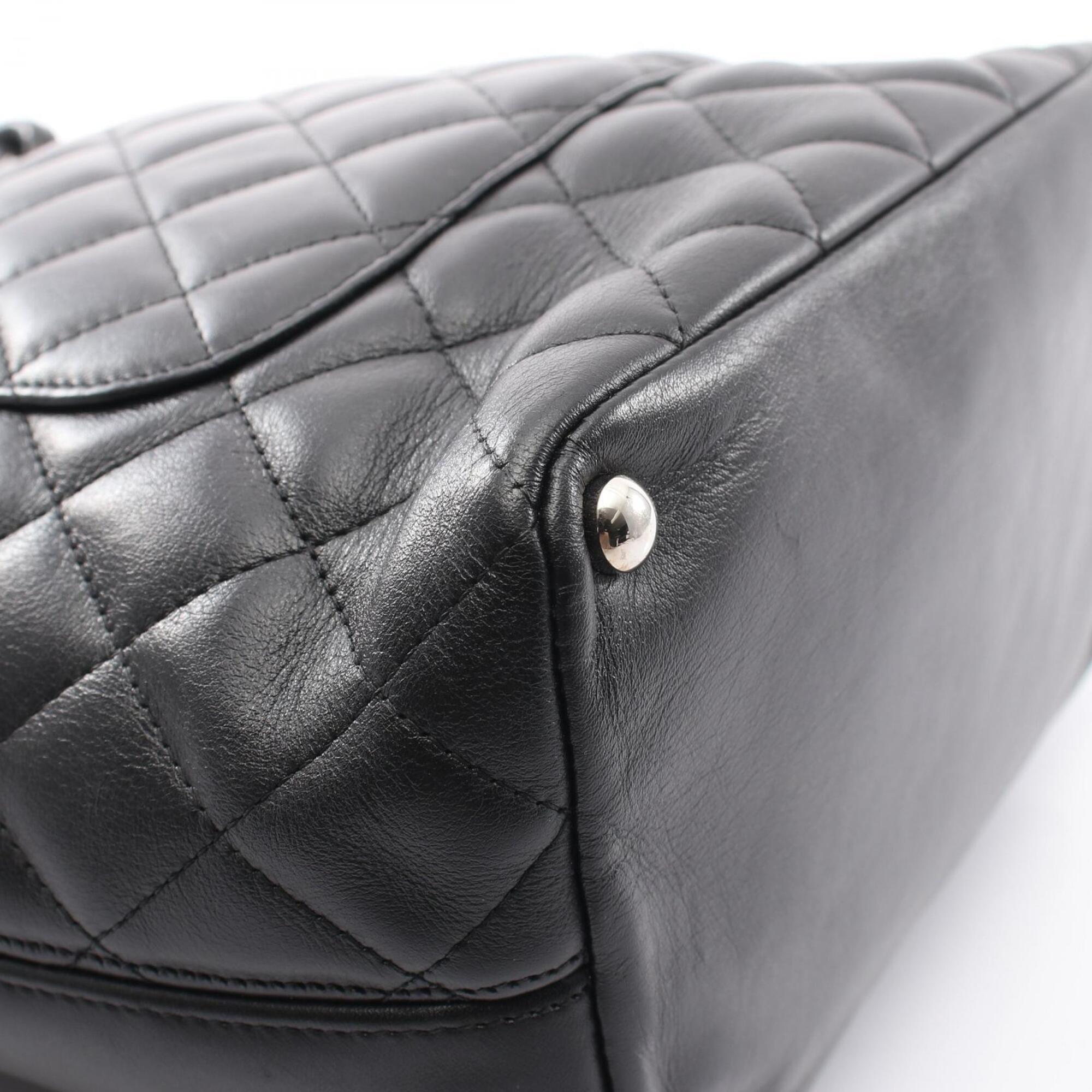 Chanel Black Leather Handbag Tote Bag (Pre-Owned)
