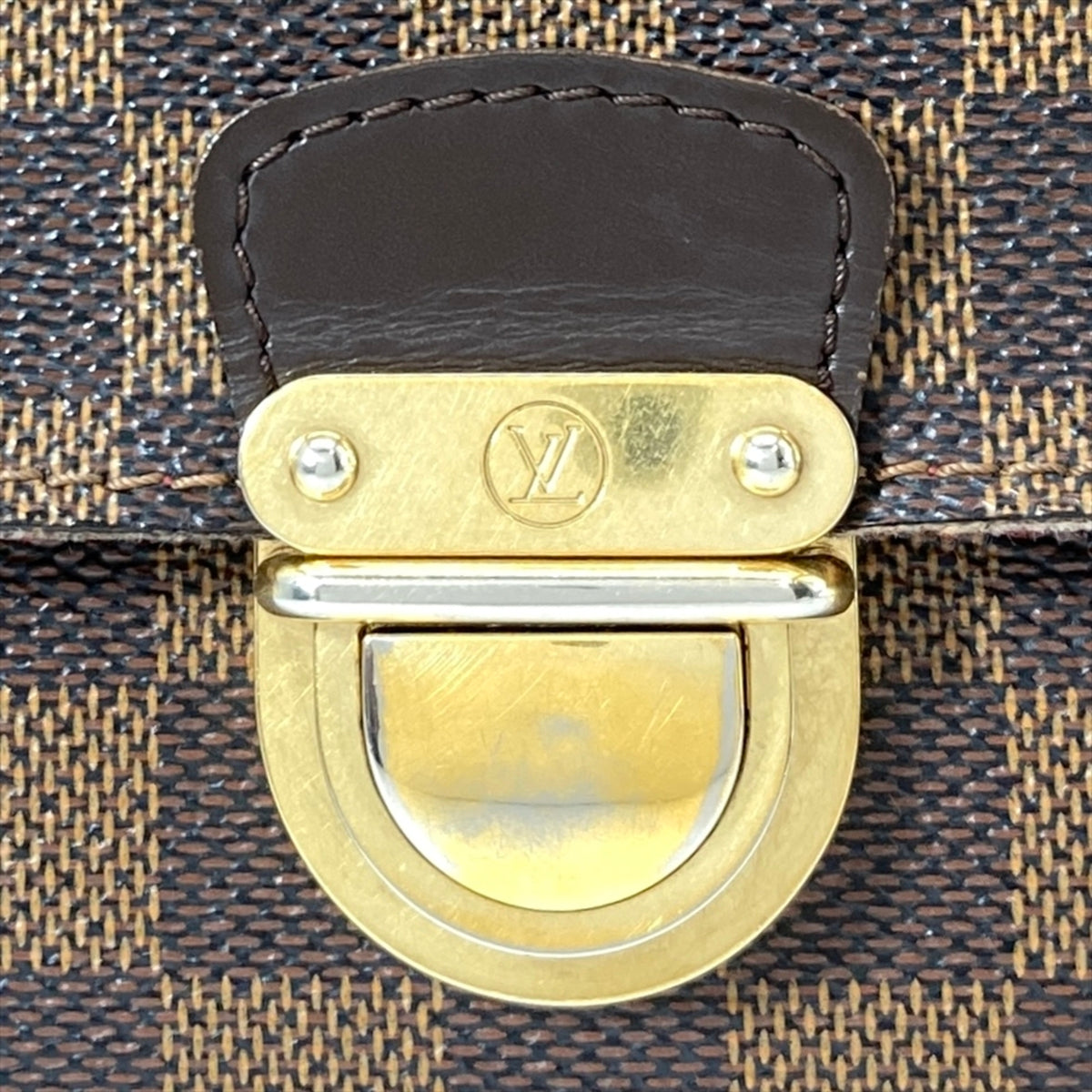 Louis Vuitton Damier Brown Damier Canvas Ebene Damier Canvas Shoulder Bag (Pre-Owned)