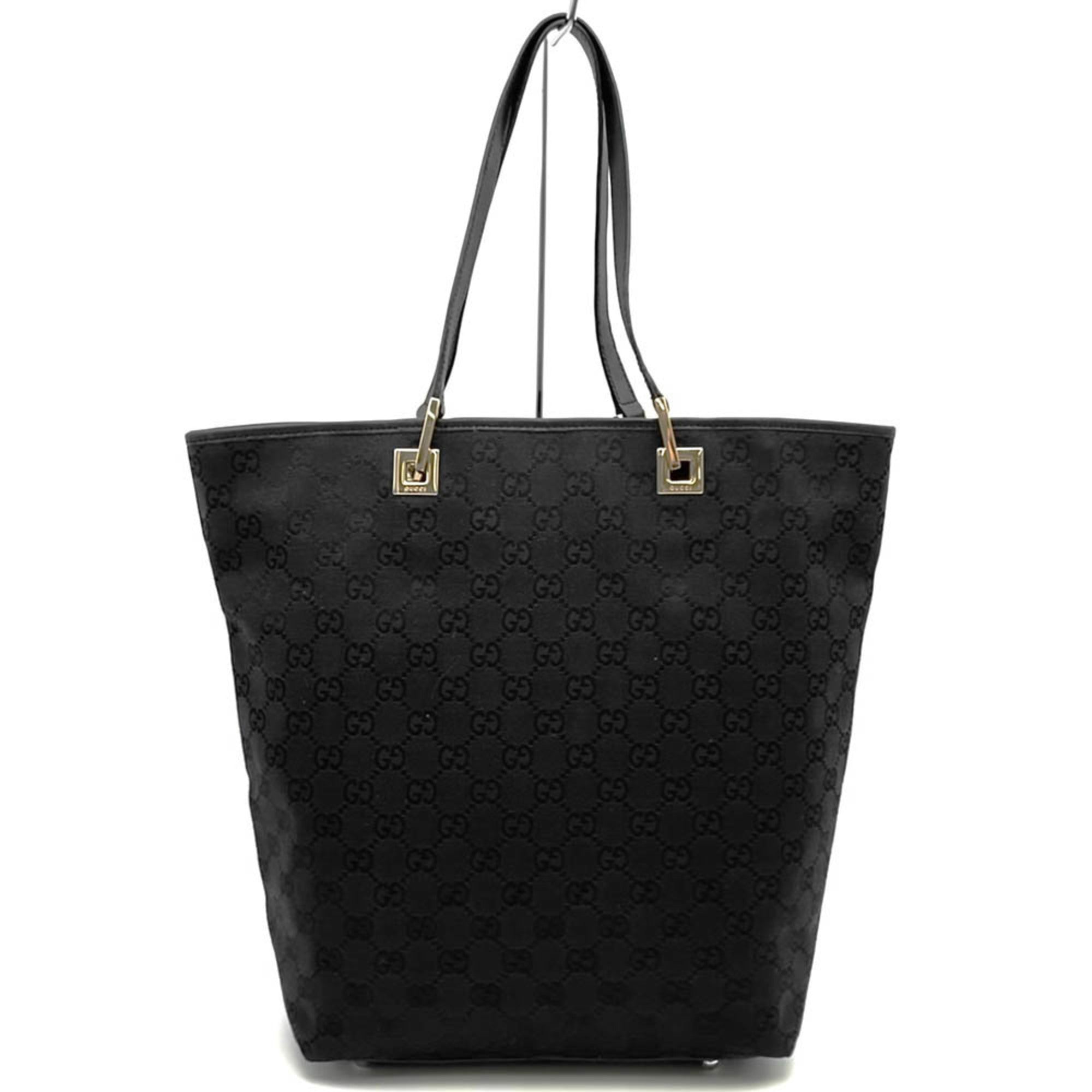 Gucci Black Gg Canvas Handbag Shoulder Bag Tote Bag (Pre-Owned)