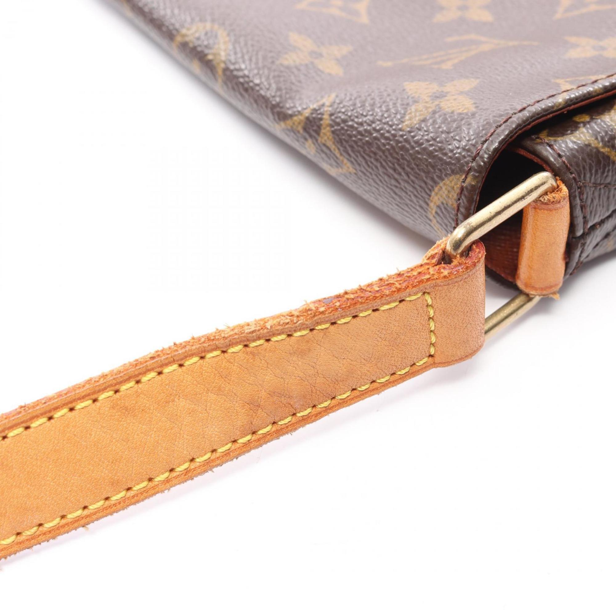 Louis Vuitton Brown Coated Canvas Leather Handbag Shoulder Bag (Pre-Owned)