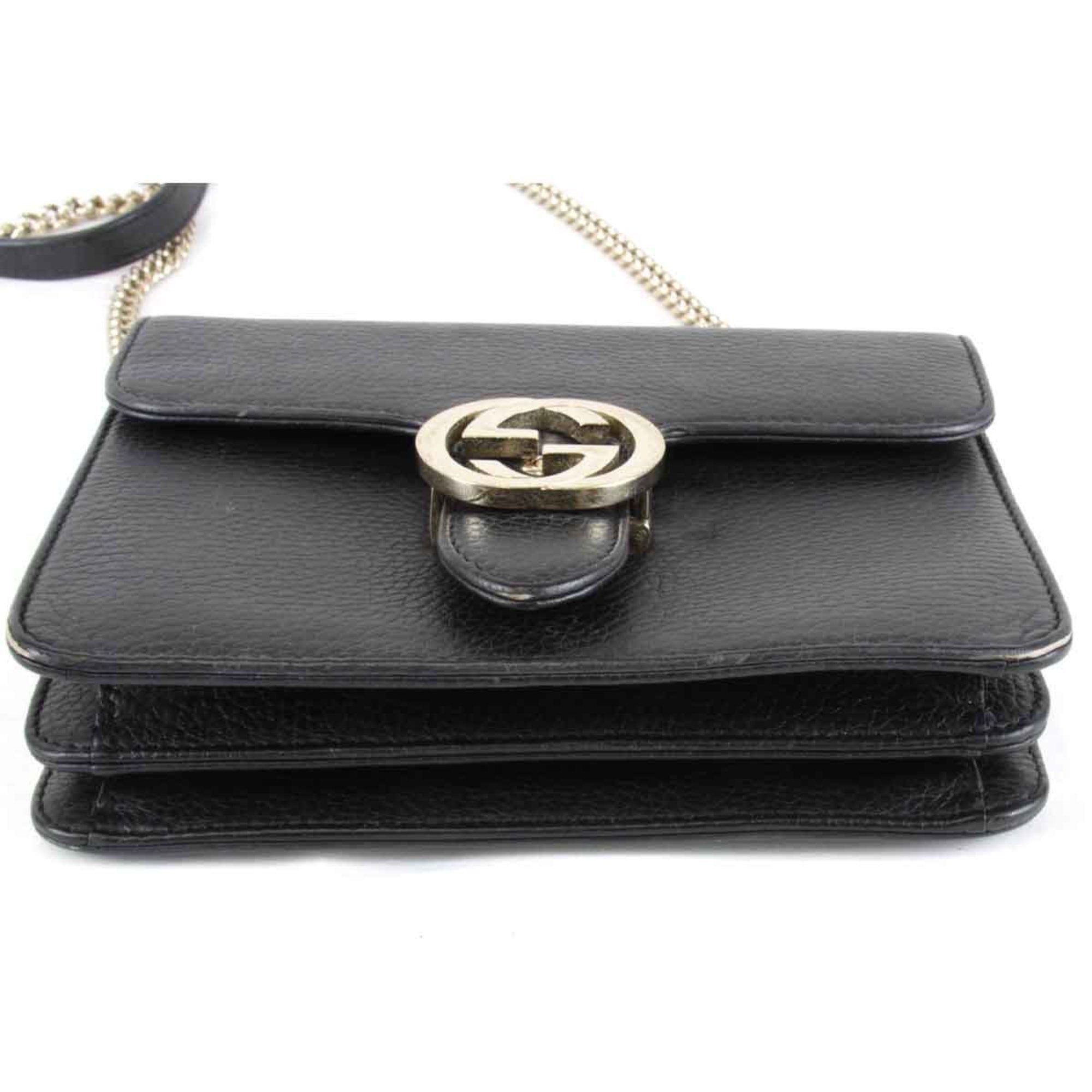 Gucci Black Leather Shoulder Bag (Pre-Owned)