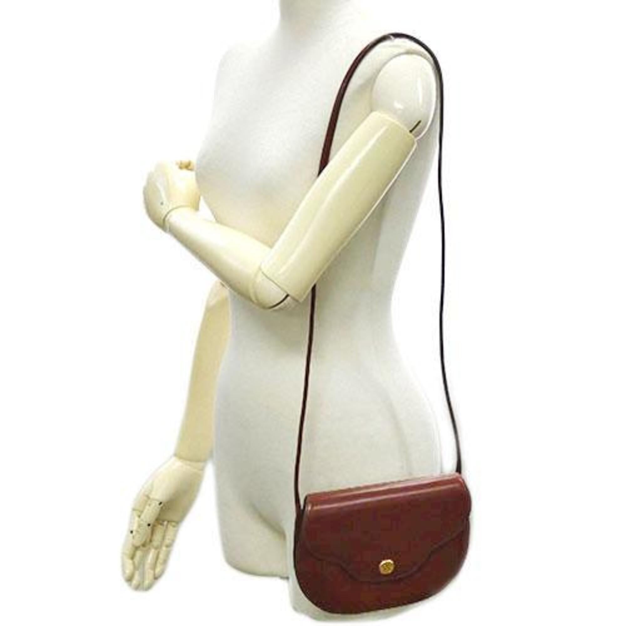 Hermes Rouge H Box Calf Leather Shoulder Bag (Pre-Owned)