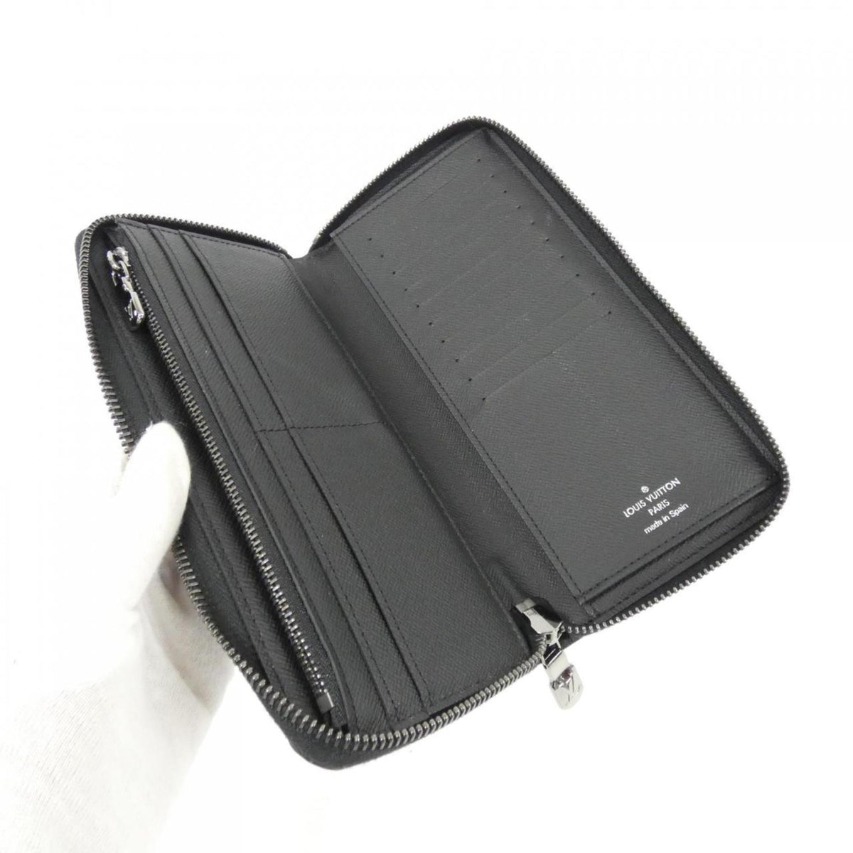 Louis Vuitton Black Coated Canvas Long Wallet (Bi-Fold) (Pre-Owned)