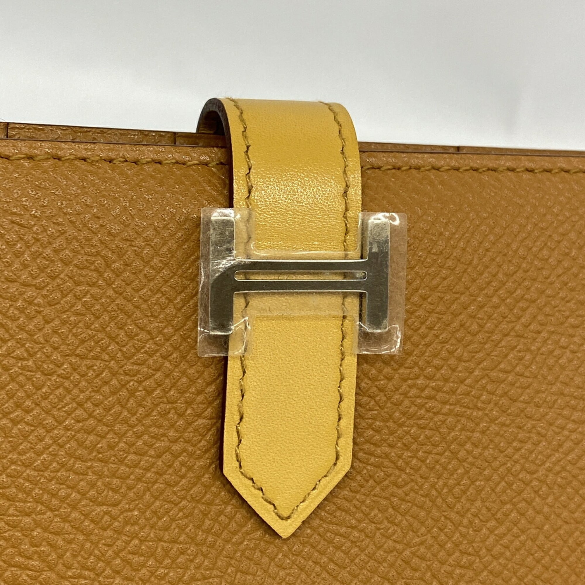 Hermes Caramel Tadelakt Leather Epsom Leather Leather Long Wallet (Bi-Fold) (Pre-Owned)