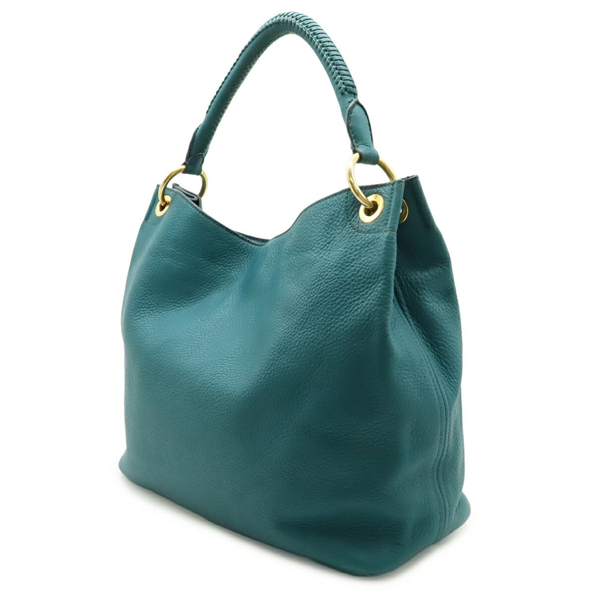 Prada Green Leather Handbag Shoulder Bag (Pre-Owned)