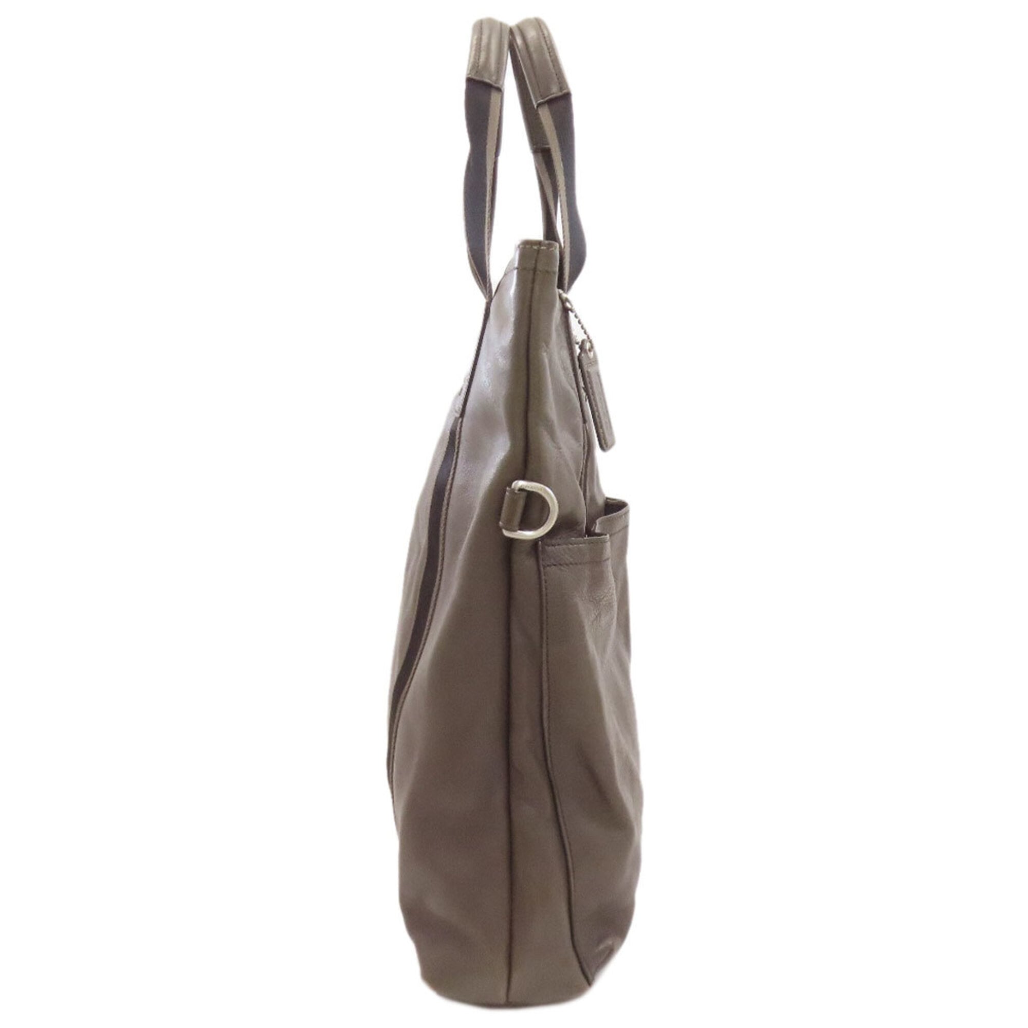 Coach Khaki Brown Leather Handbag (Pre-Owned)