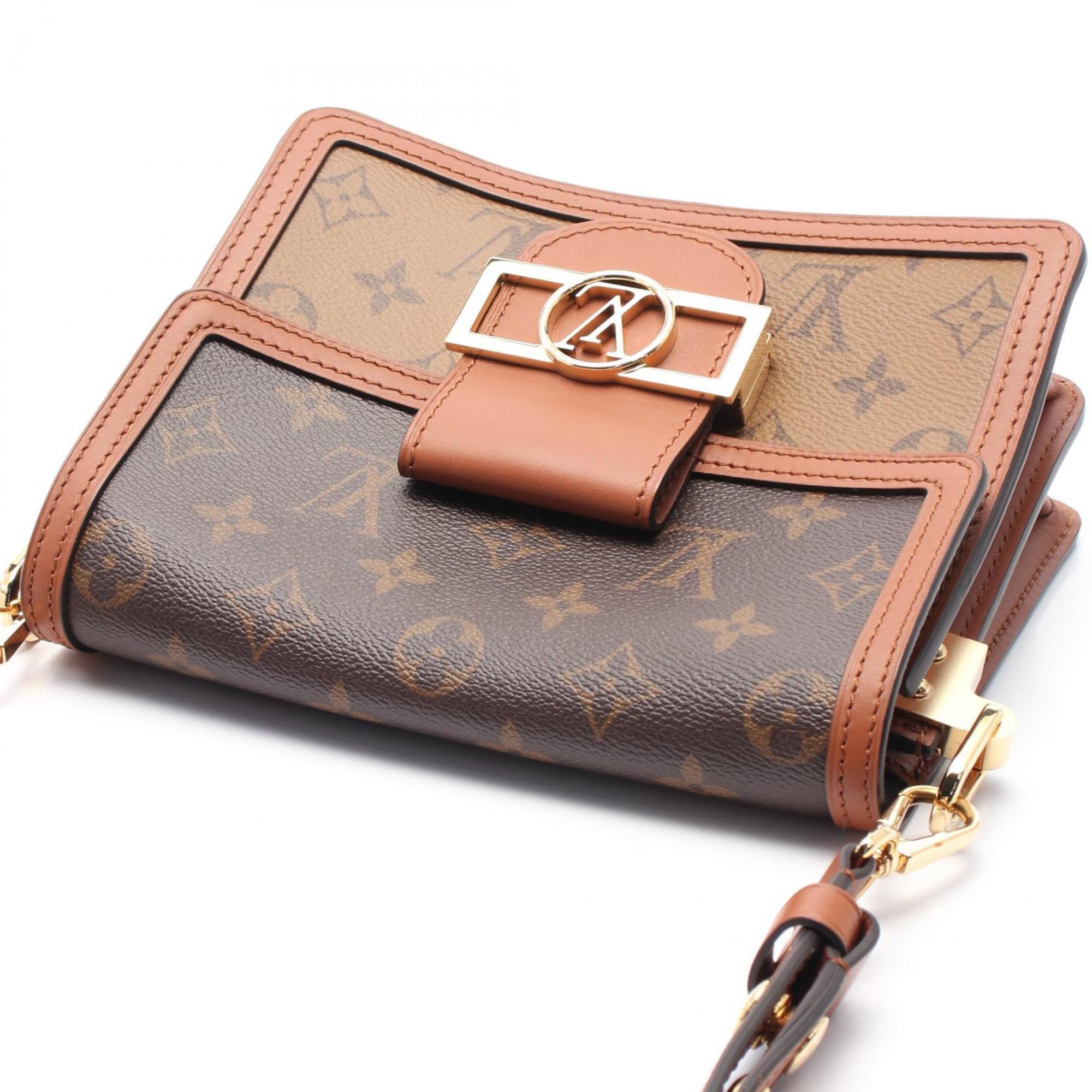 Louis Vuitton Beige Brown Coated Canvas Leather Shoulder Bag (Pre-Owned)