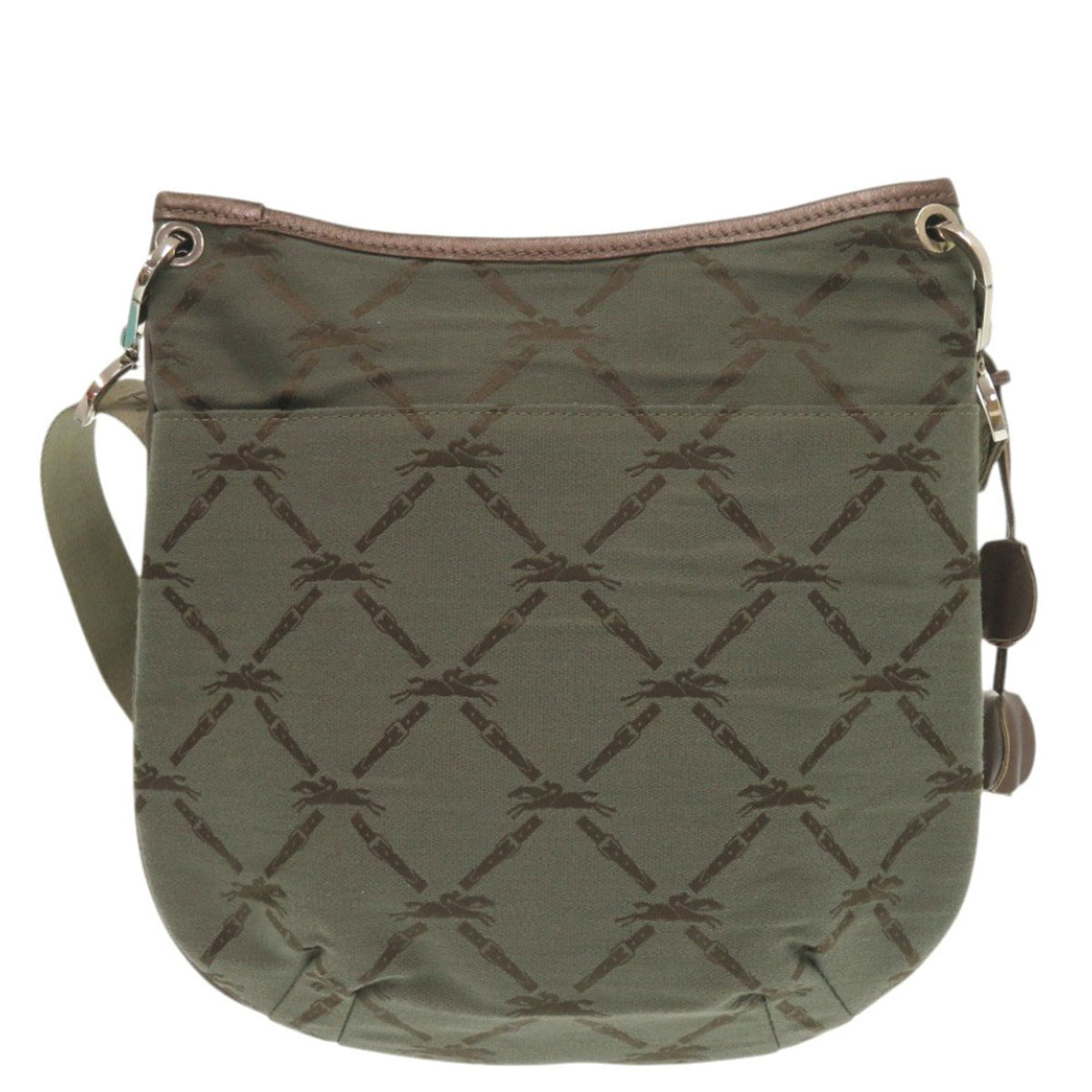 Longchamp Khaki Cotton Shoulder Bag (Pre-Owned)