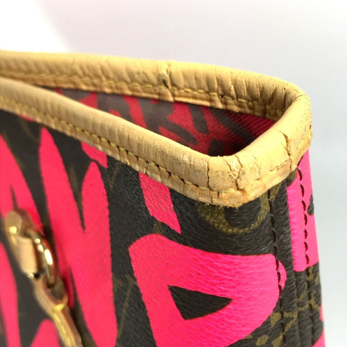 Louis Vuitton Pink Monogram Graffiti Canvas Shoulder Bag Tote Bag (Pre-Owned)