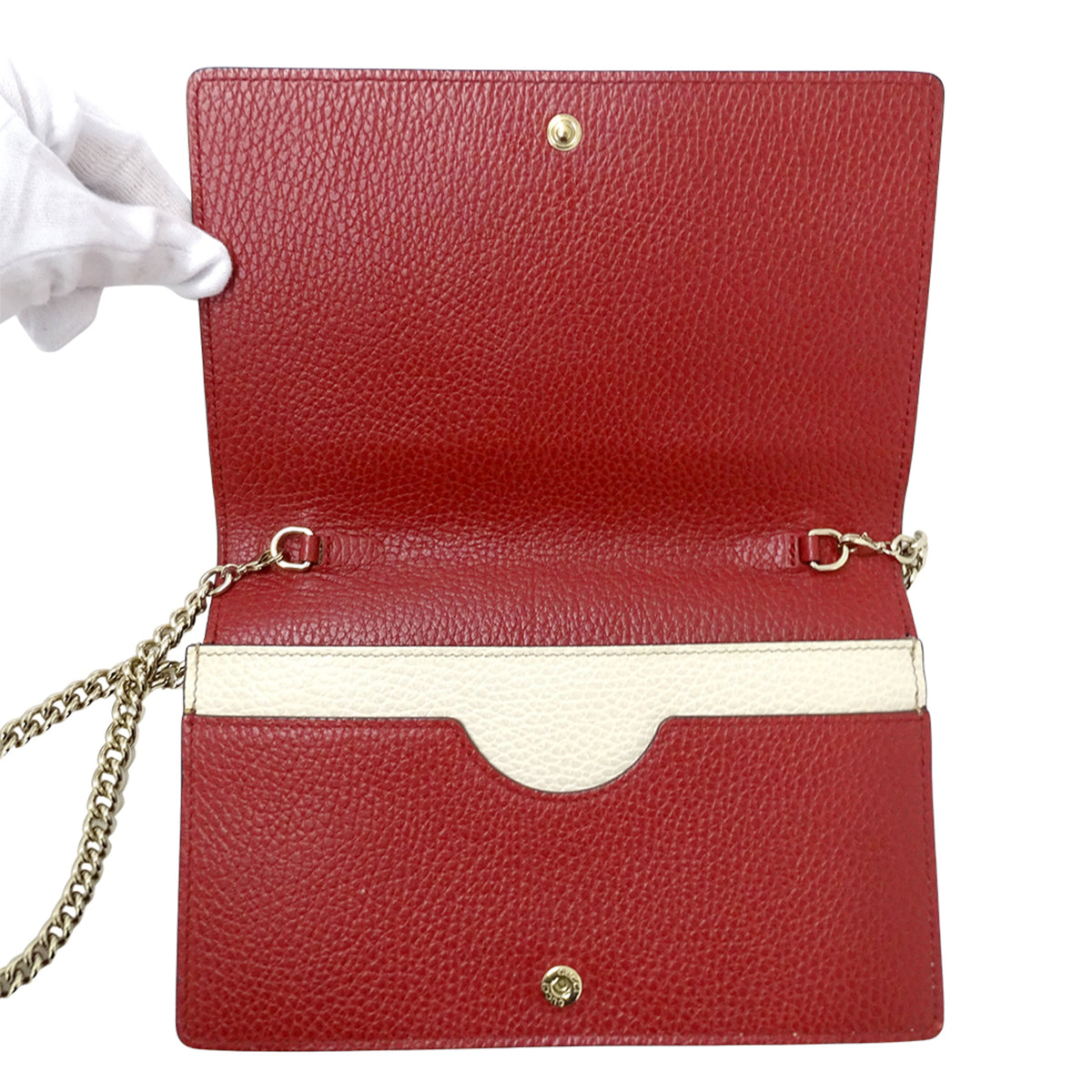 Gucci Navy Leather Chain/Shoulder Wallet (Pre-Owned)