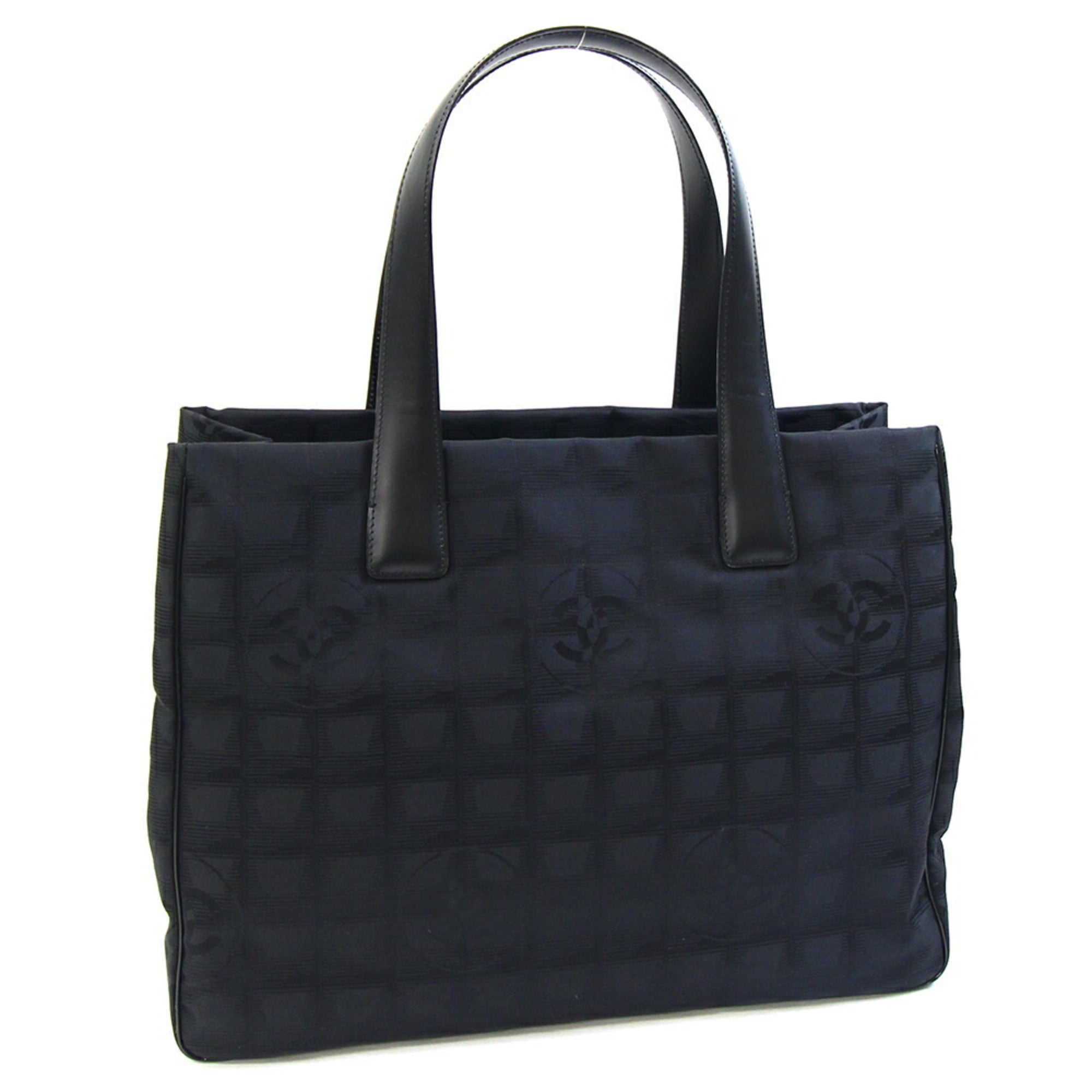 Chanel Black Nylon Canvas Leather Tote Bag (Pre-Owned)