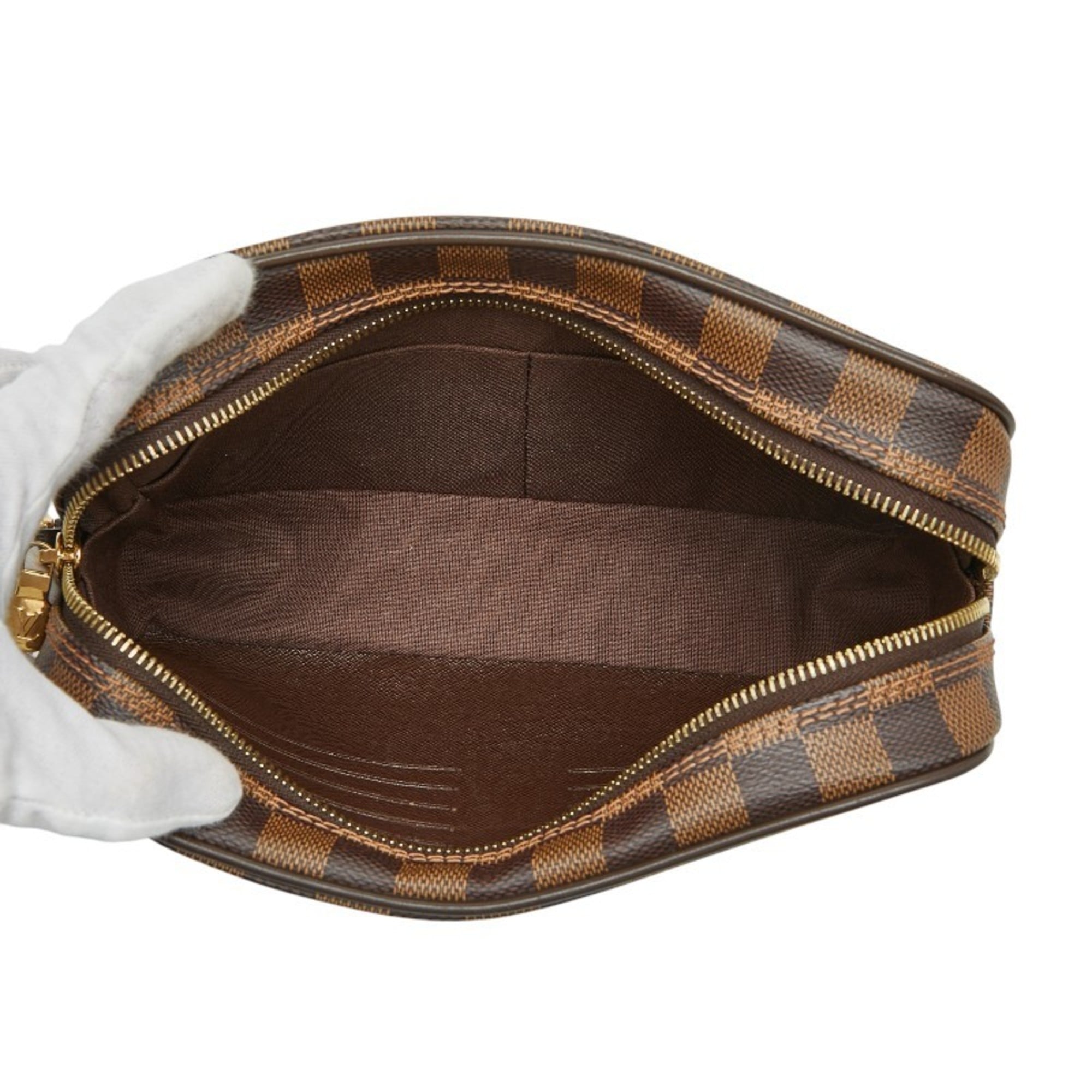 Louis Vuitton Brown Damier Canvas Pvc Leather Clutch Bag Pochette (Pre-Owned)