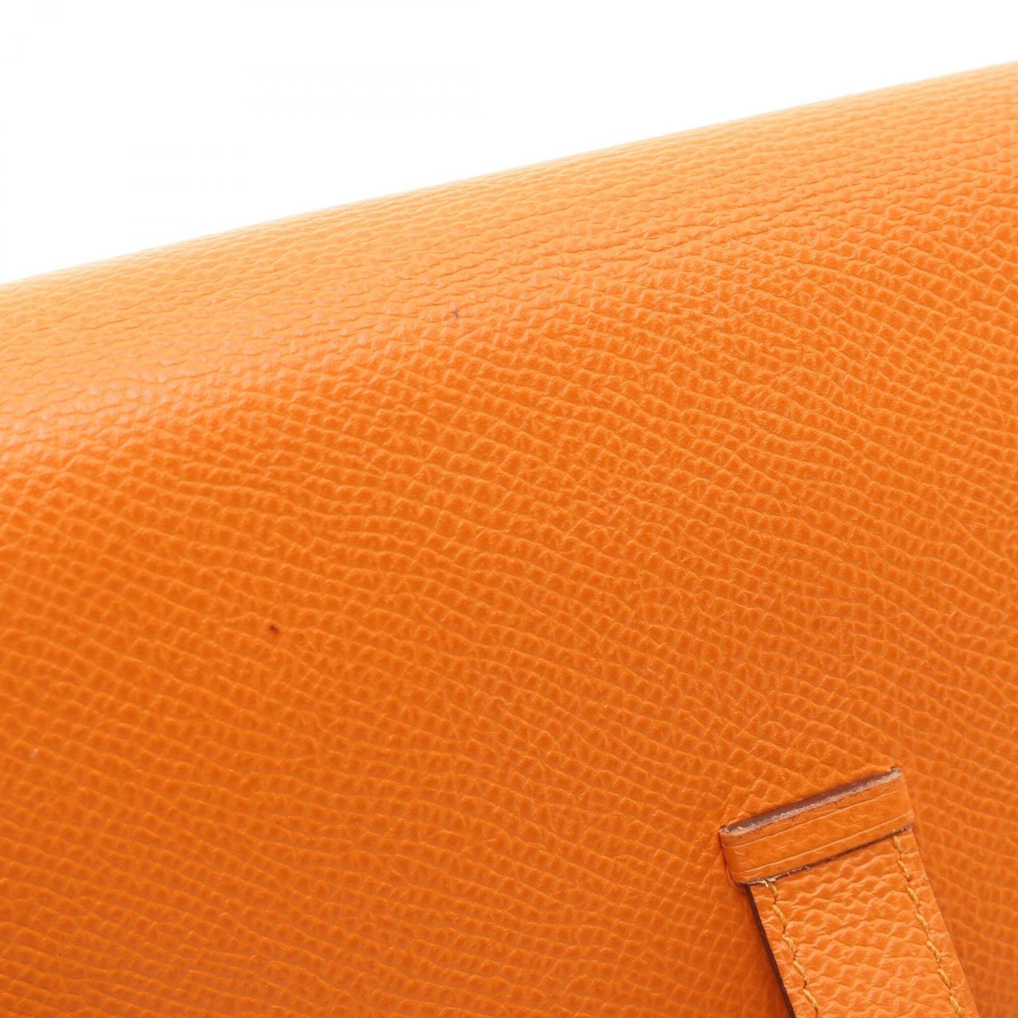 Hermes Orange Pink Epsom Leather Long Wallet (Bi-Fold) (Pre-Owned)