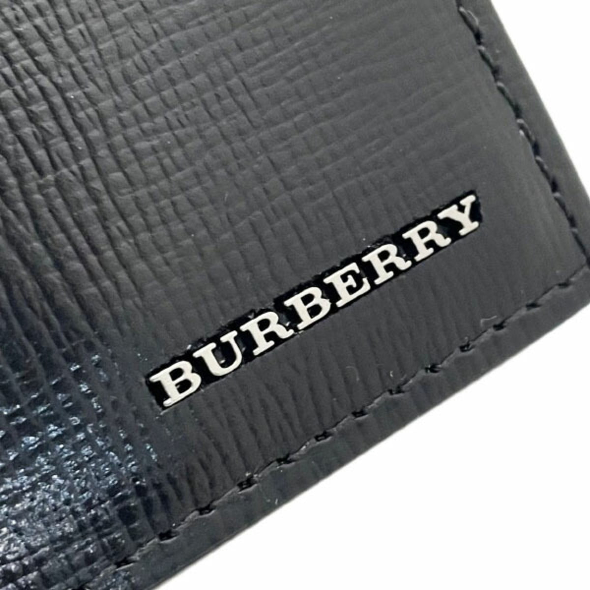 Burberry Black Leather Long Wallet (Bi-Fold) (Pre-Owned)